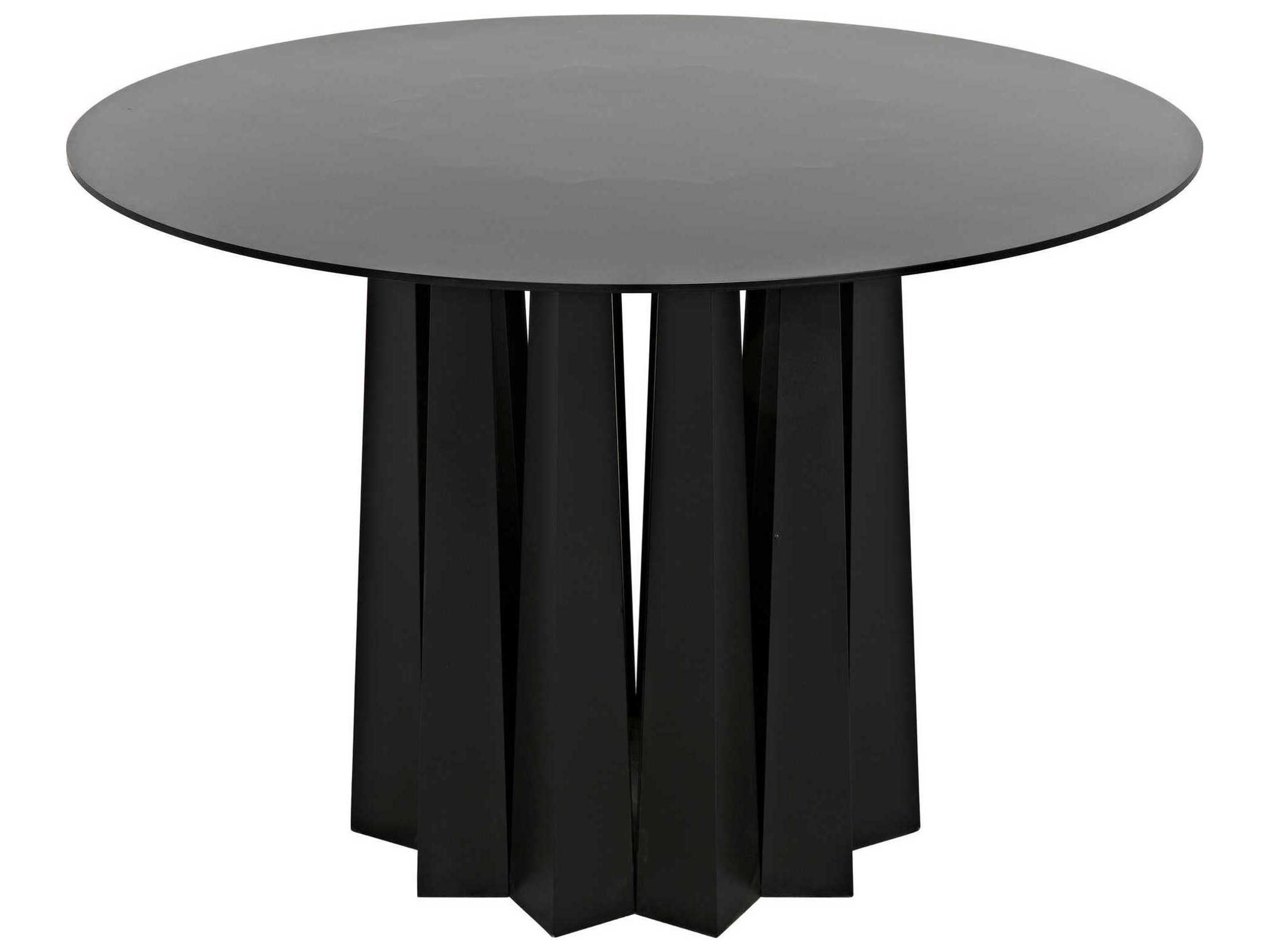Noir Round Black Metal Dining Table