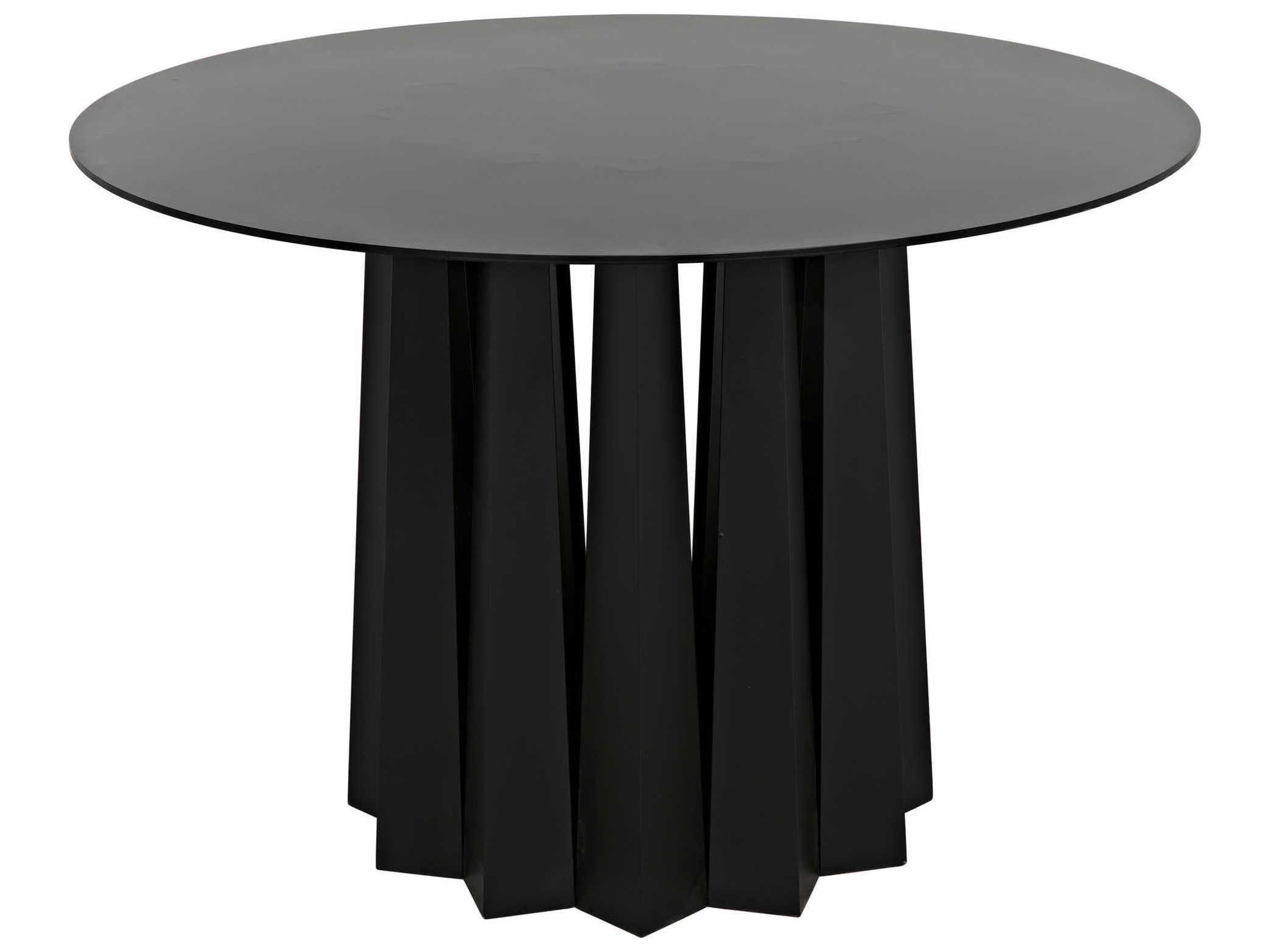 Noir Round Black Metal Dining Table