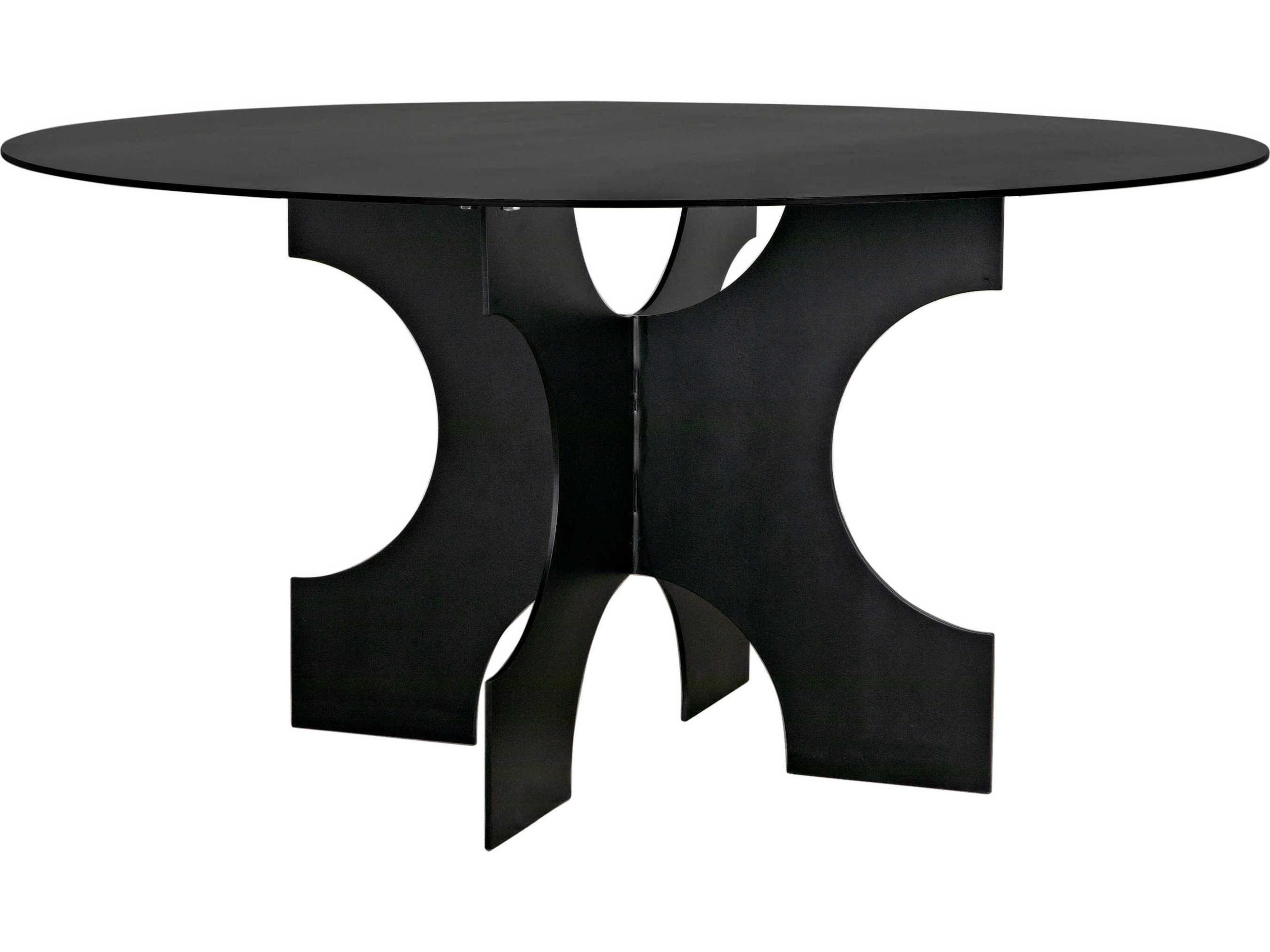Noir Round Steel Dining Table