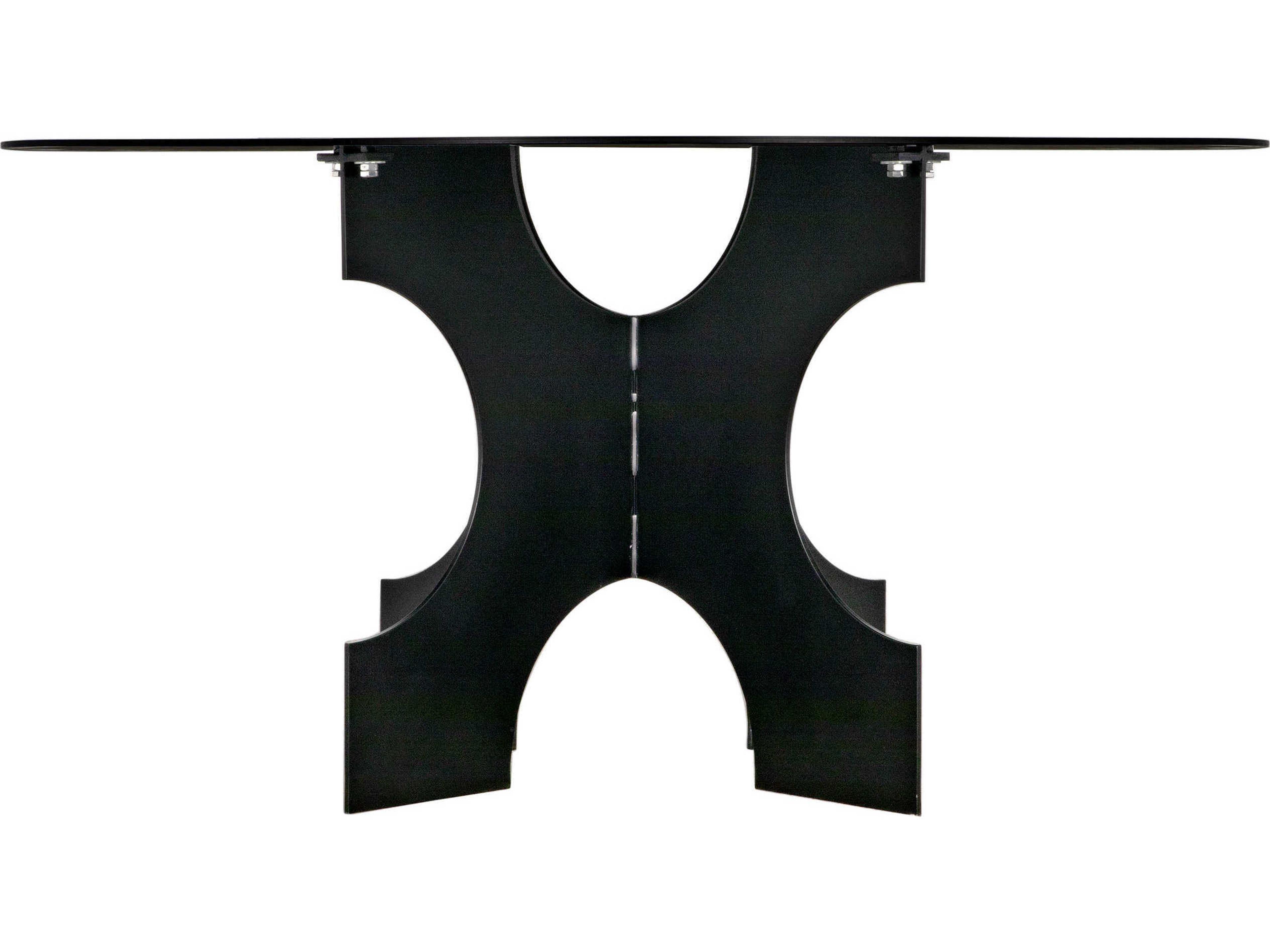 Noir Round Steel Dining Table