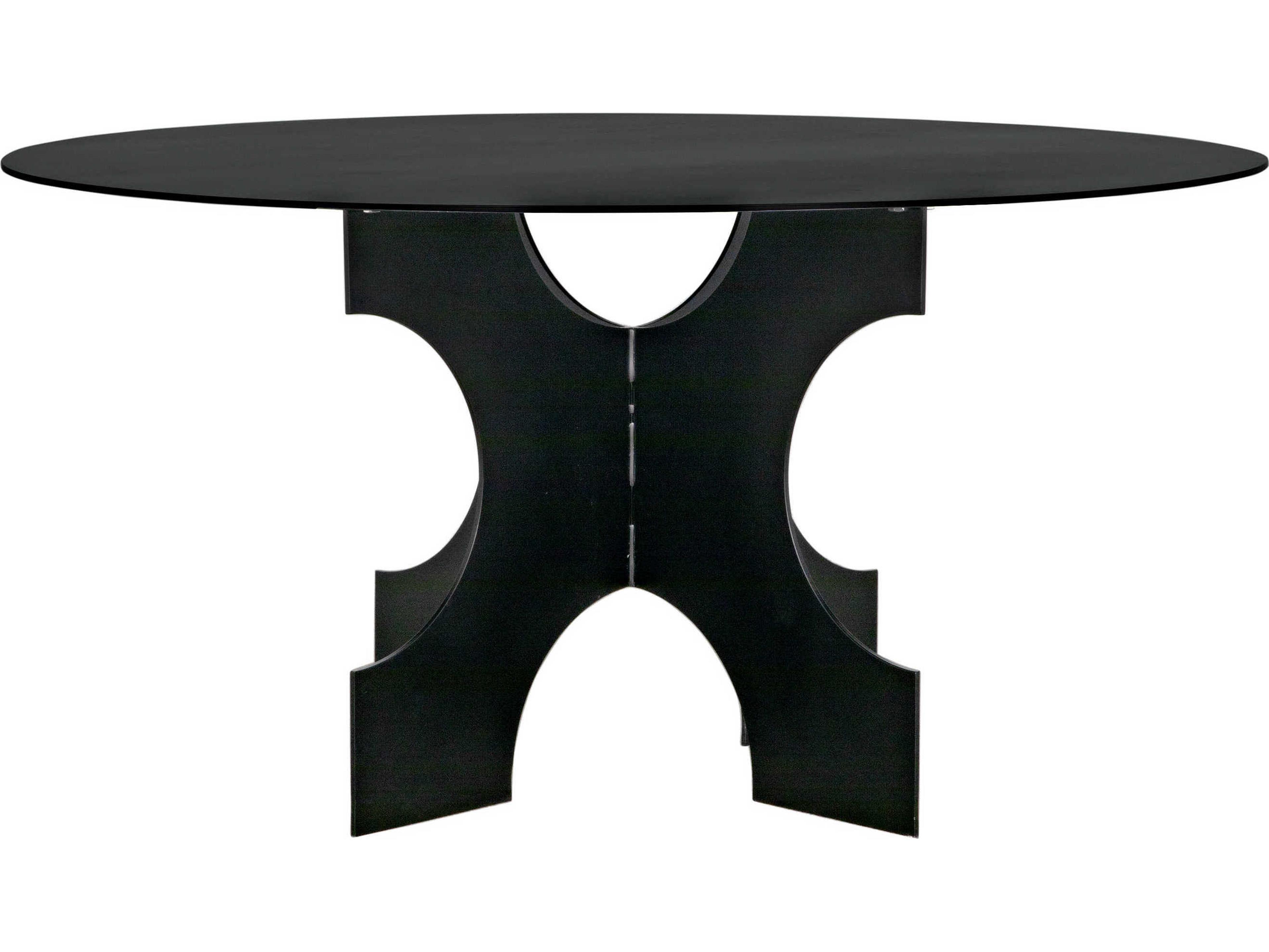 Noir Round Steel Dining Table