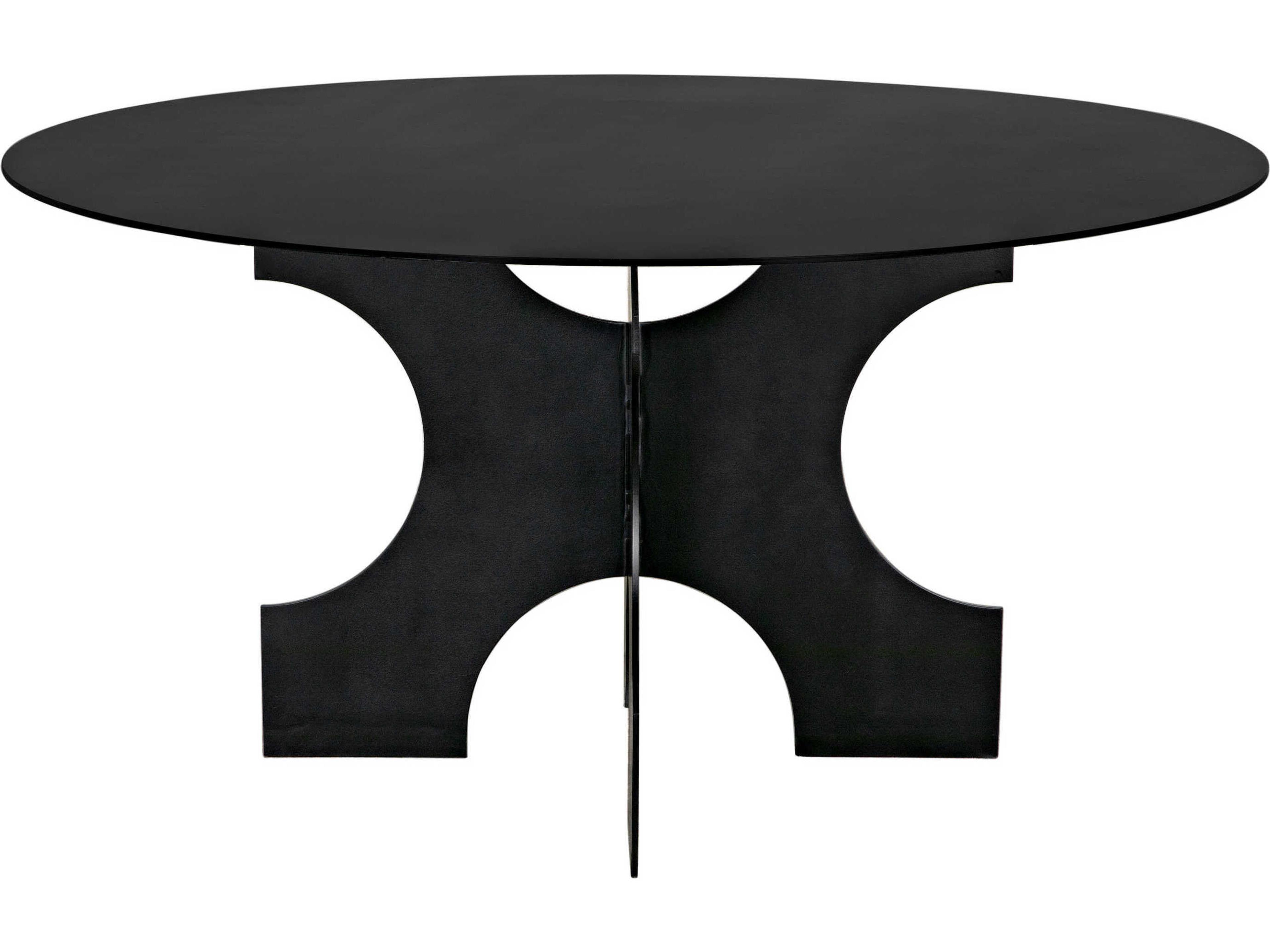 Noir Round Steel Dining Table