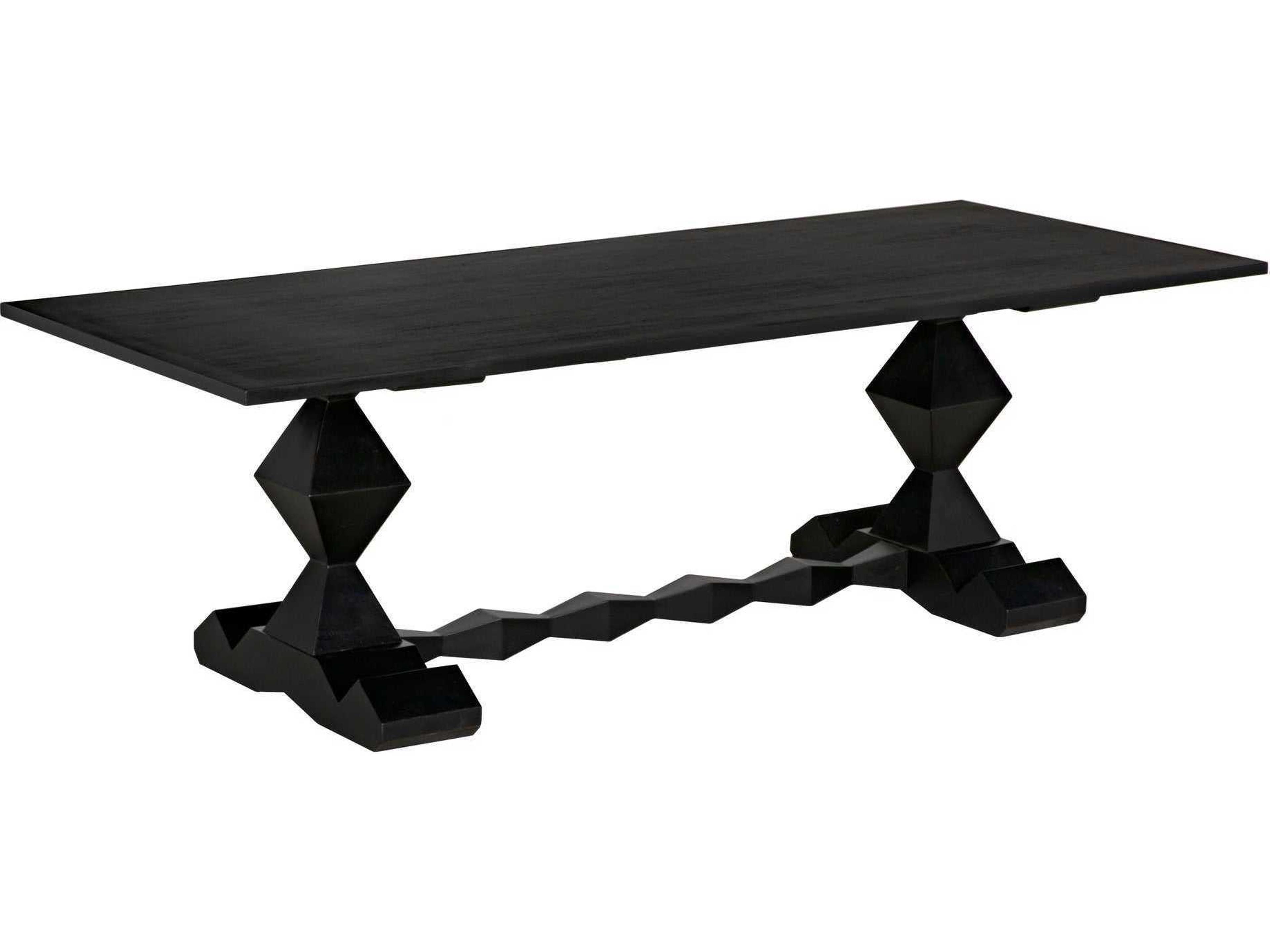 Noir Rectangular Wood Hand Rubbed Black Dining Table