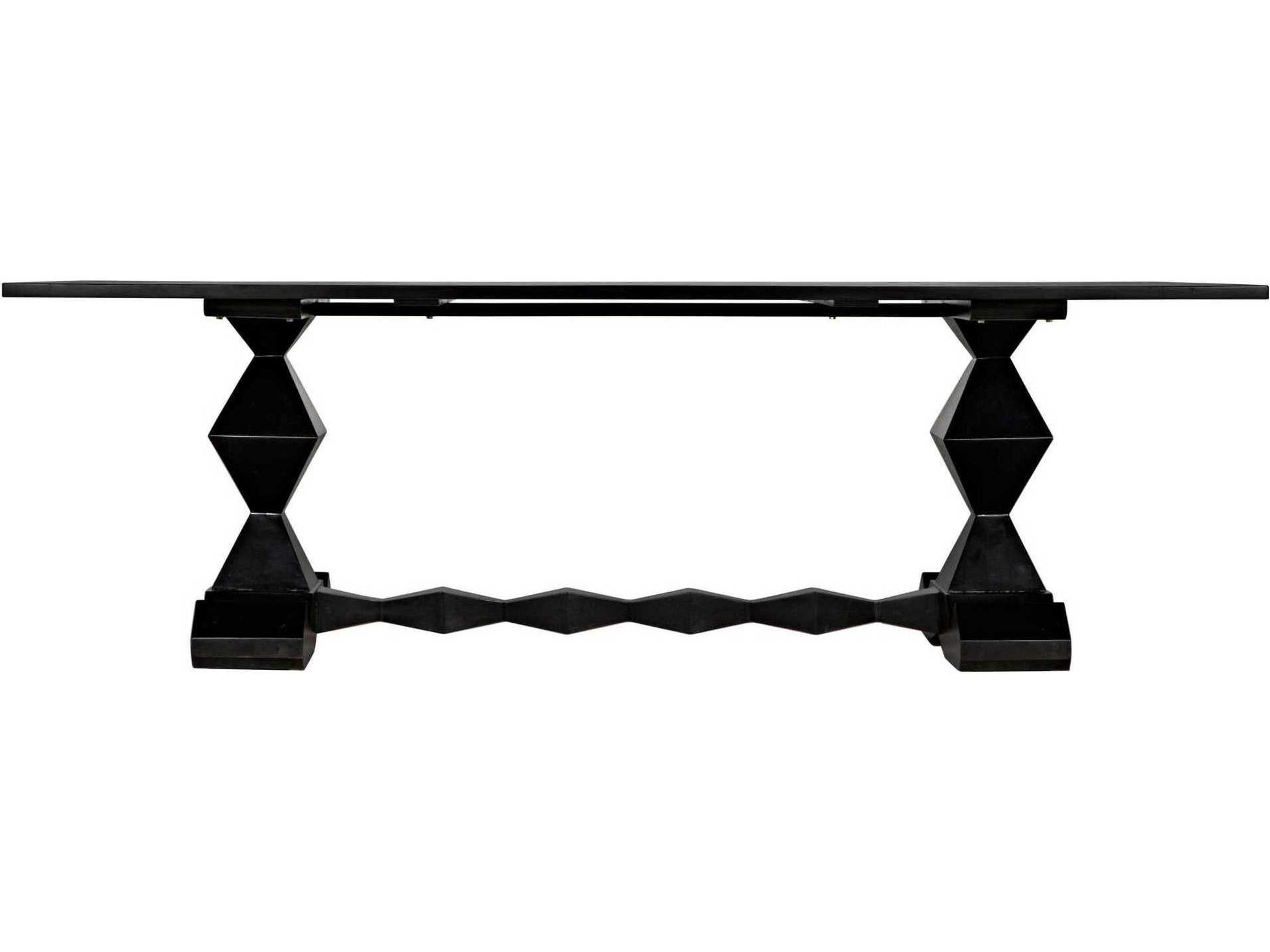 Noir Rectangular Wood Hand Rubbed Black Dining Table