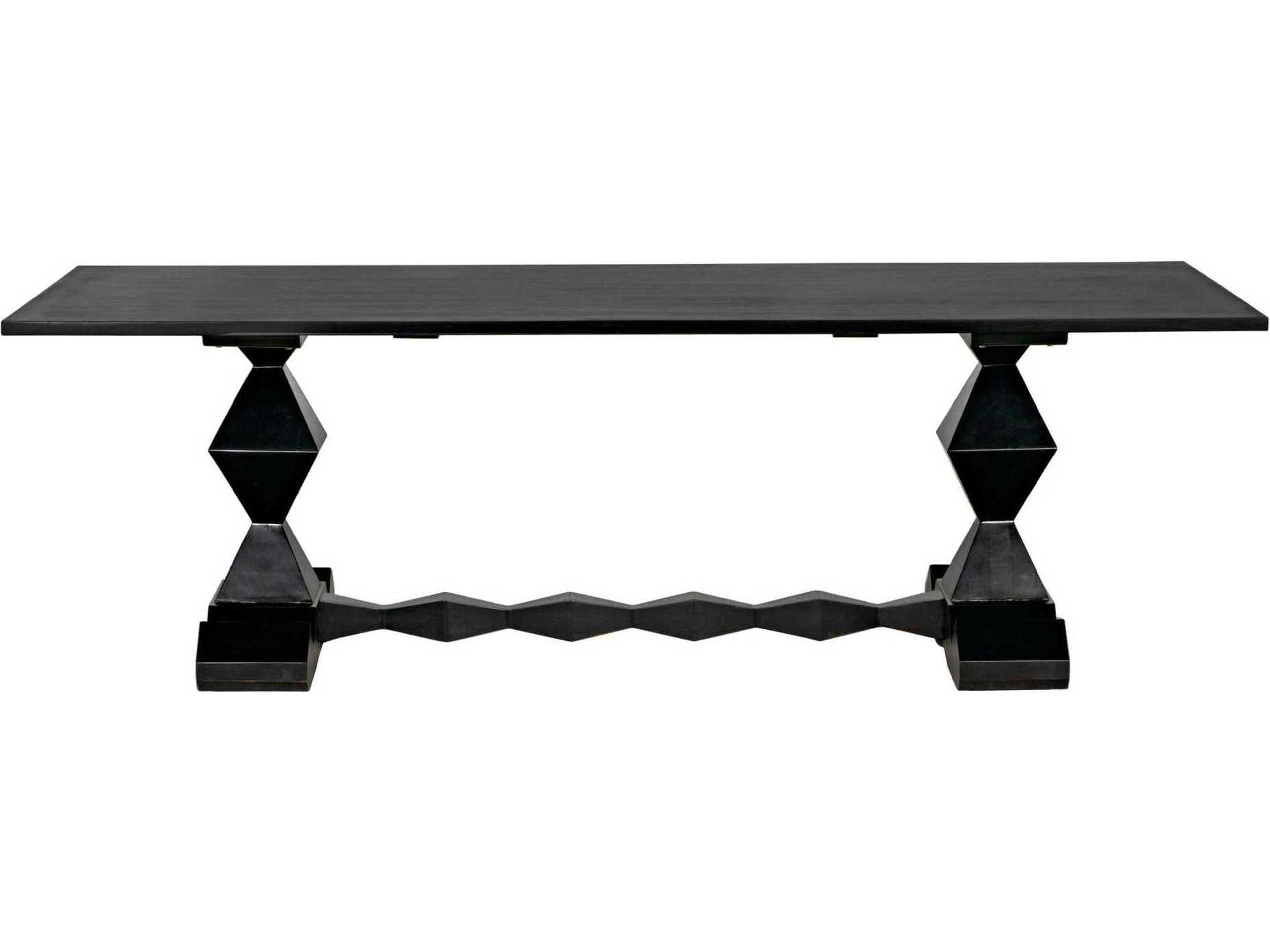 Noir Rectangular Wood Hand Rubbed Black Dining Table