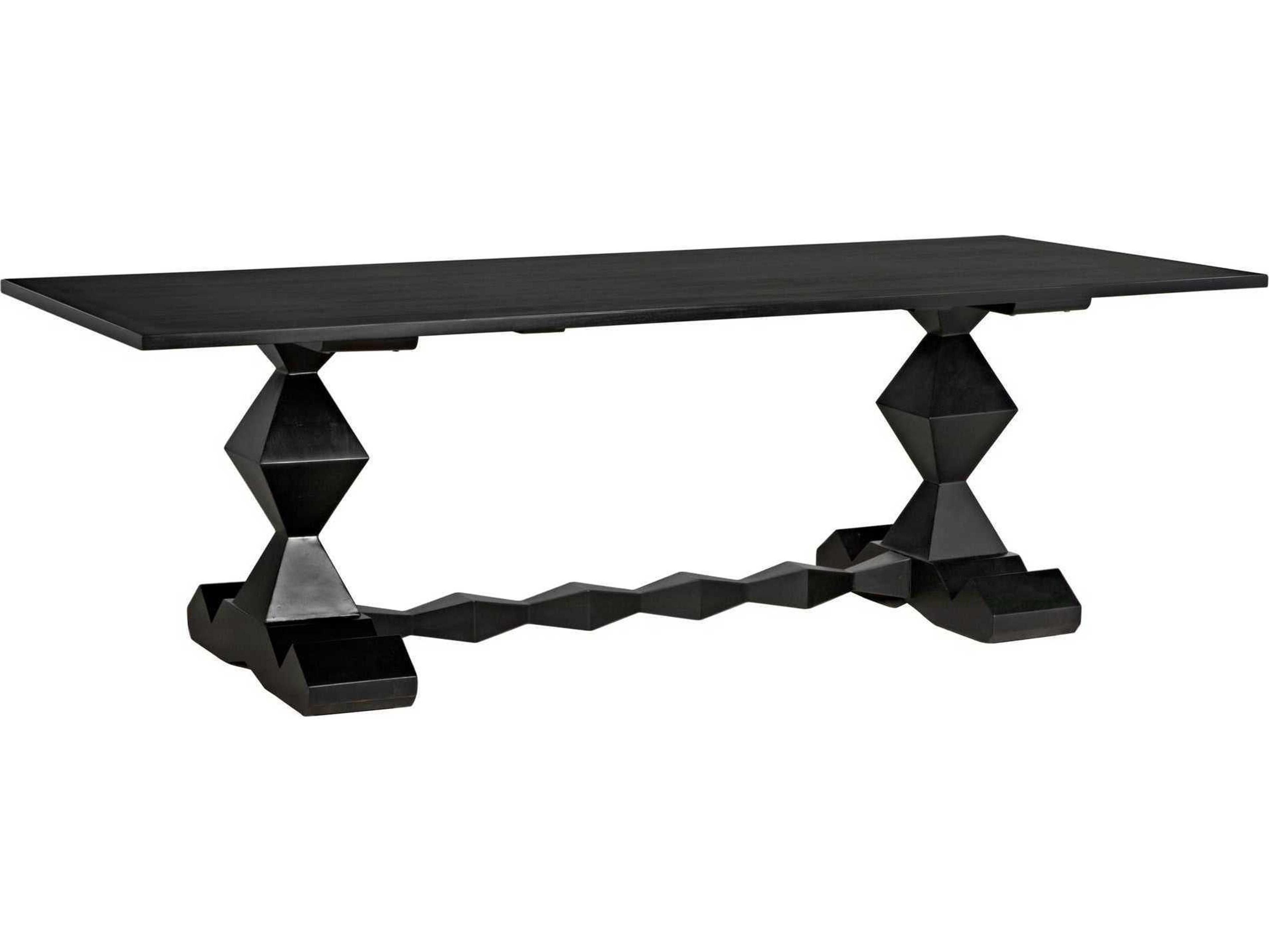 Noir Rectangular Wood Hand Rubbed Black Dining Table