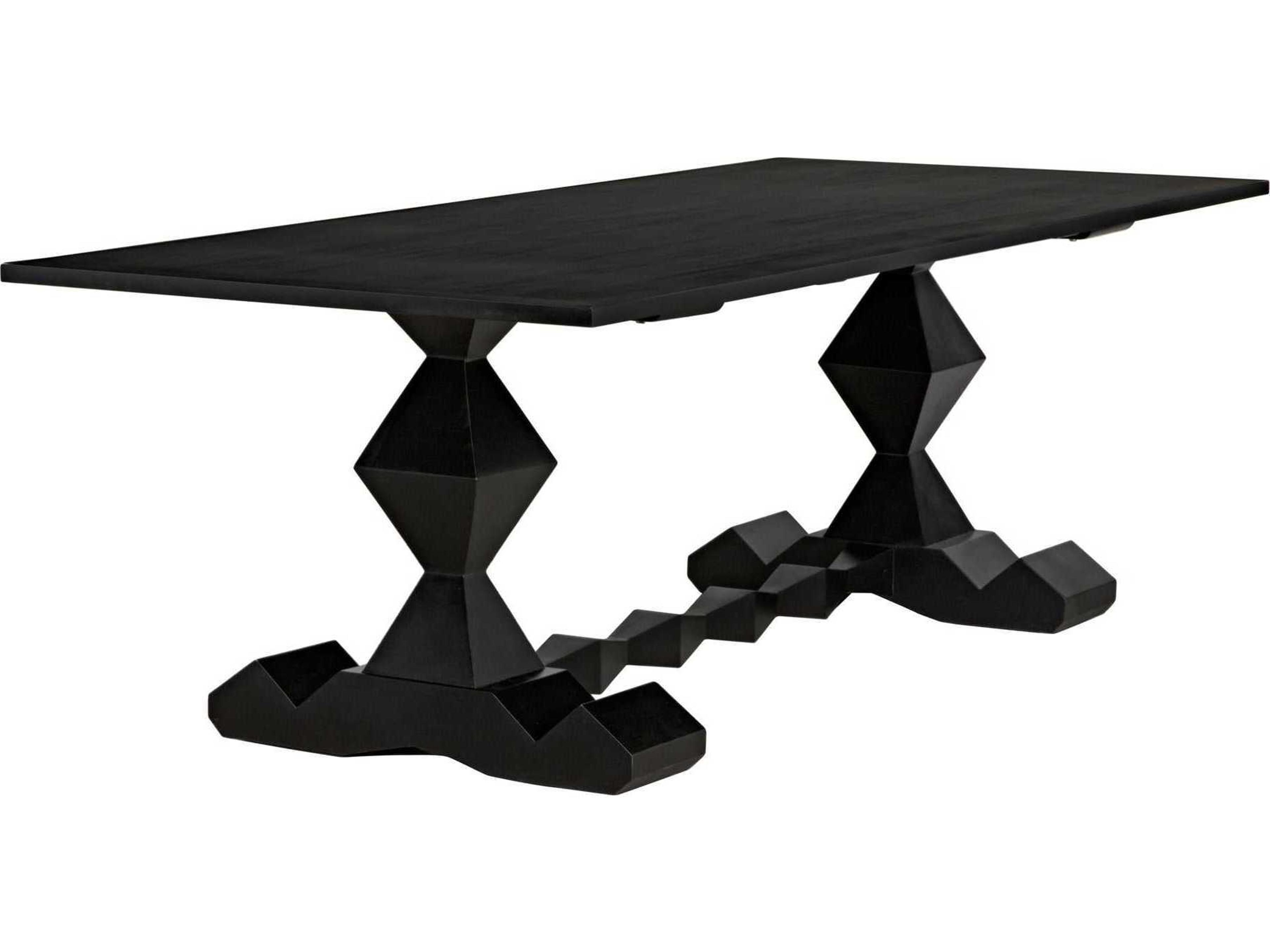 Noir Rectangular Wood Hand Rubbed Black Dining Table