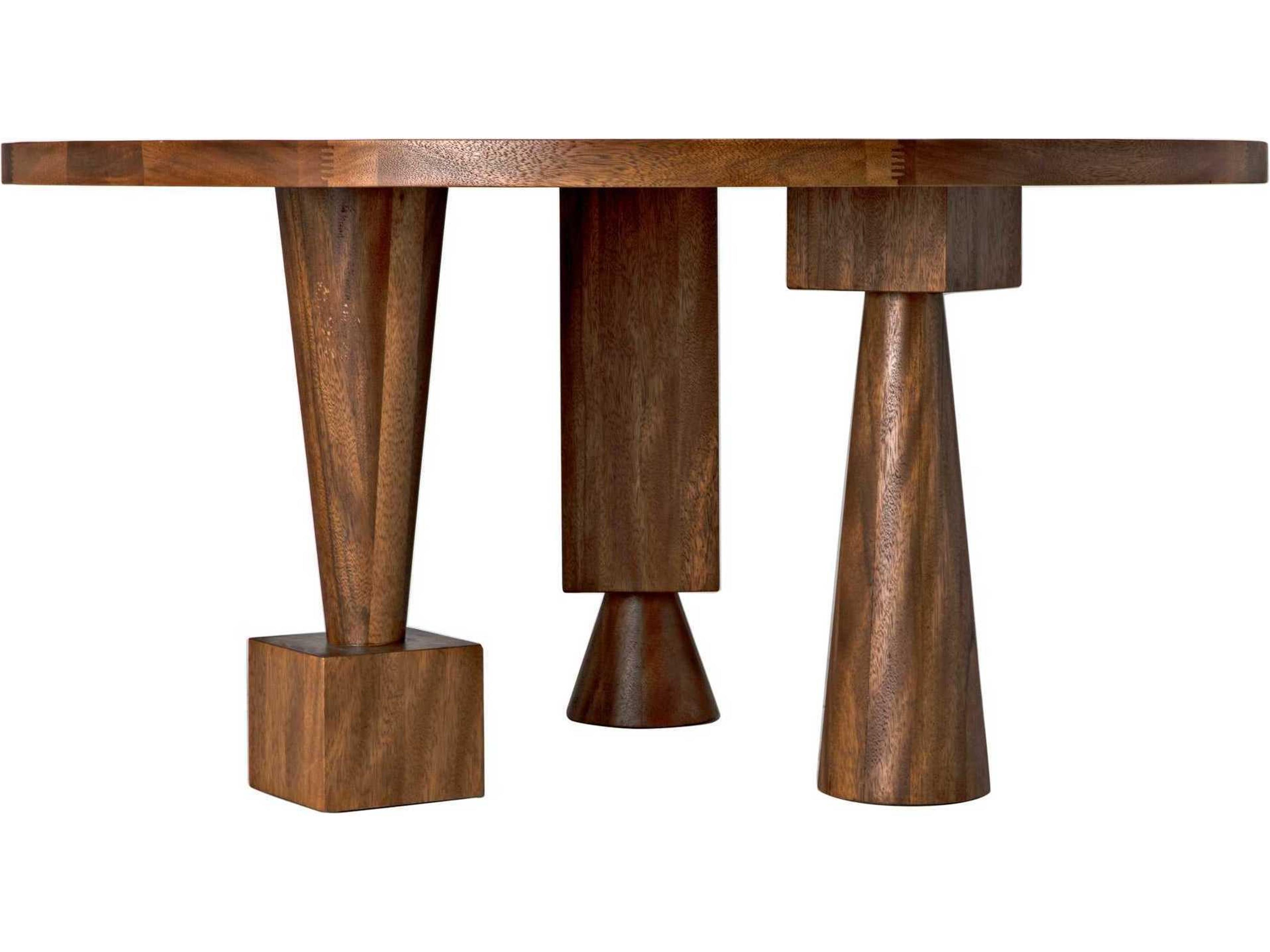 Noir Round Wood Dark Walnut Dining Table