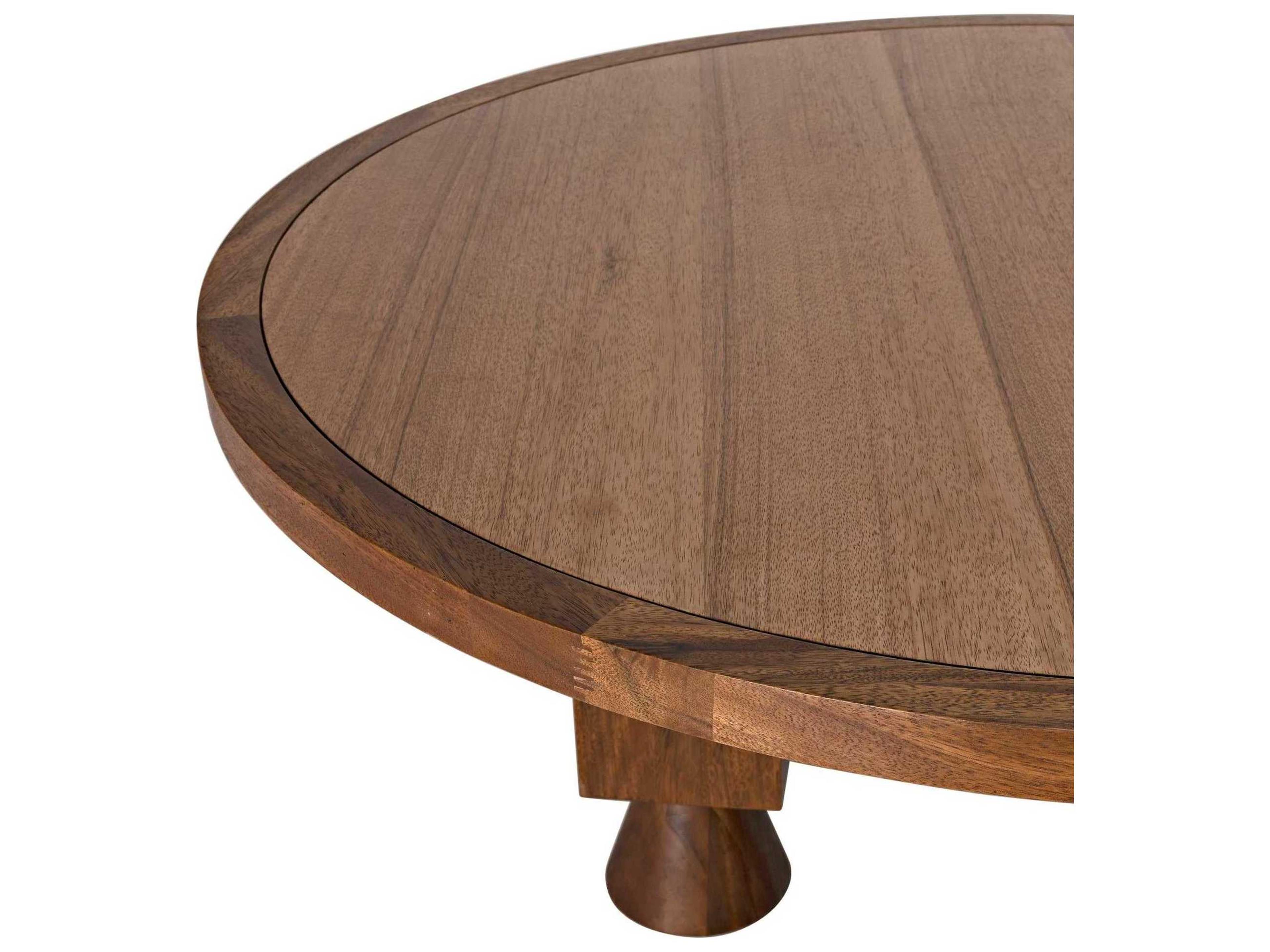 Noir Round Wood Dark Walnut Dining Table