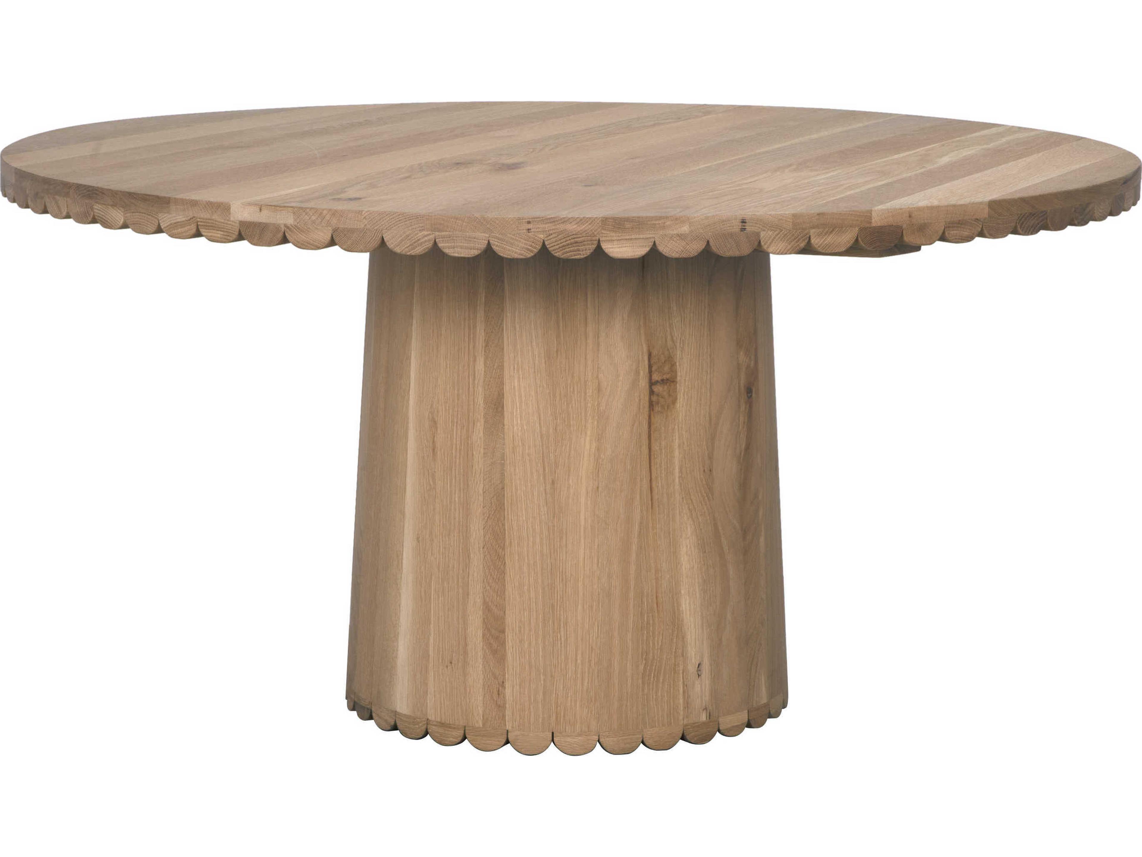 Lane Round Wood Clear Flat Dining Table