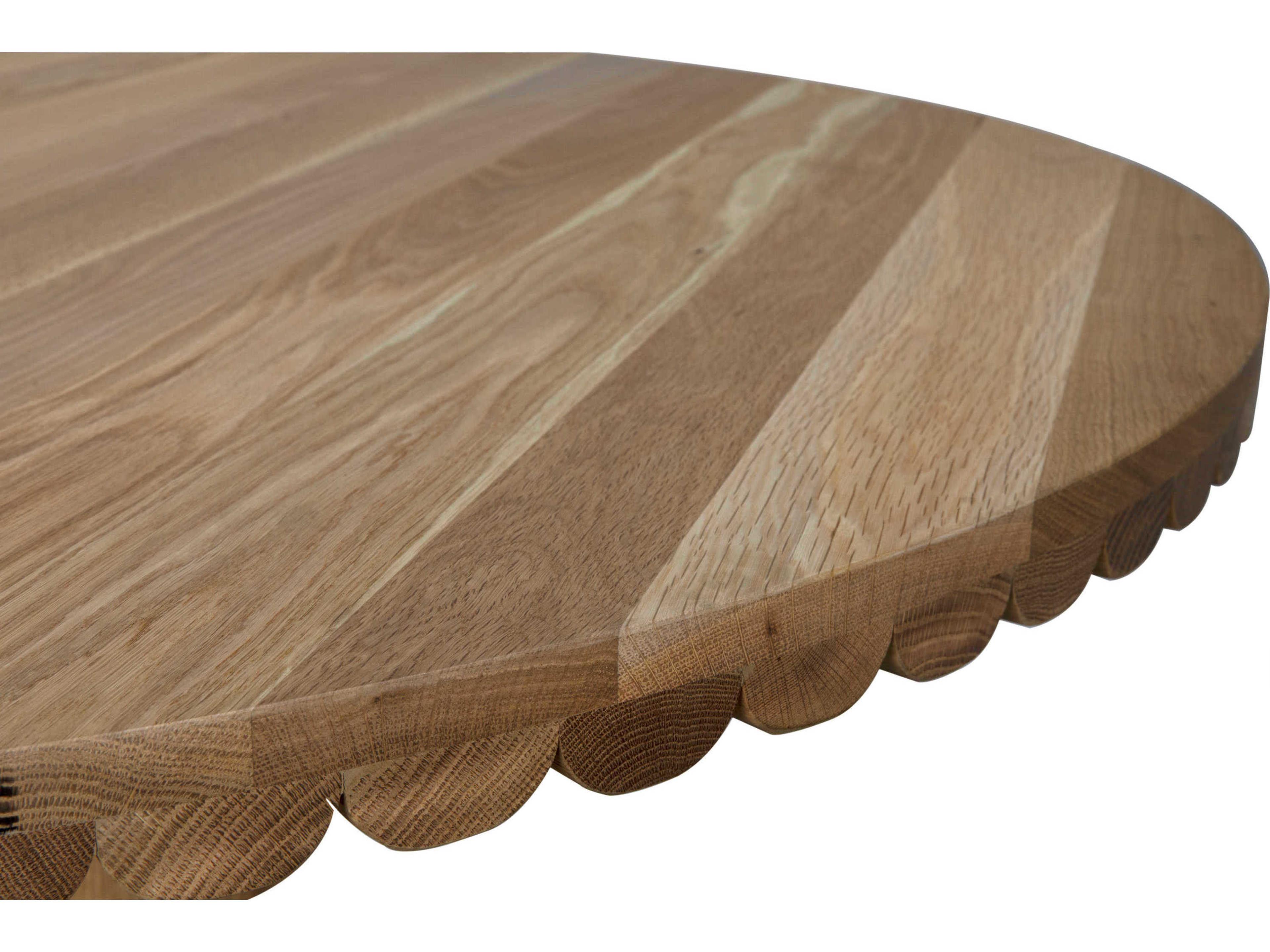 Noir Lane Round Wood Clear Flat Dining Table