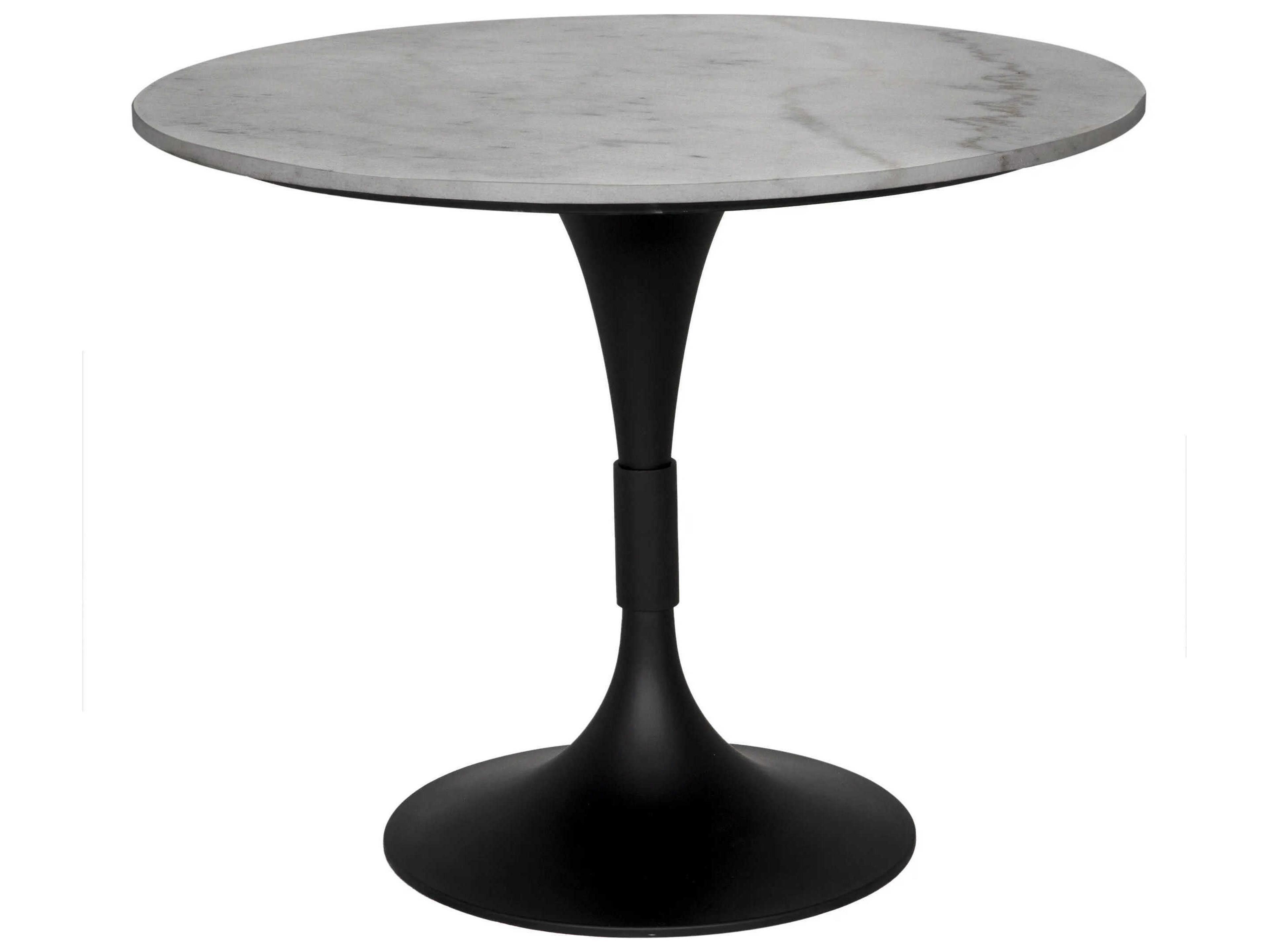 Jman Round Marble Matte Black Dining Table