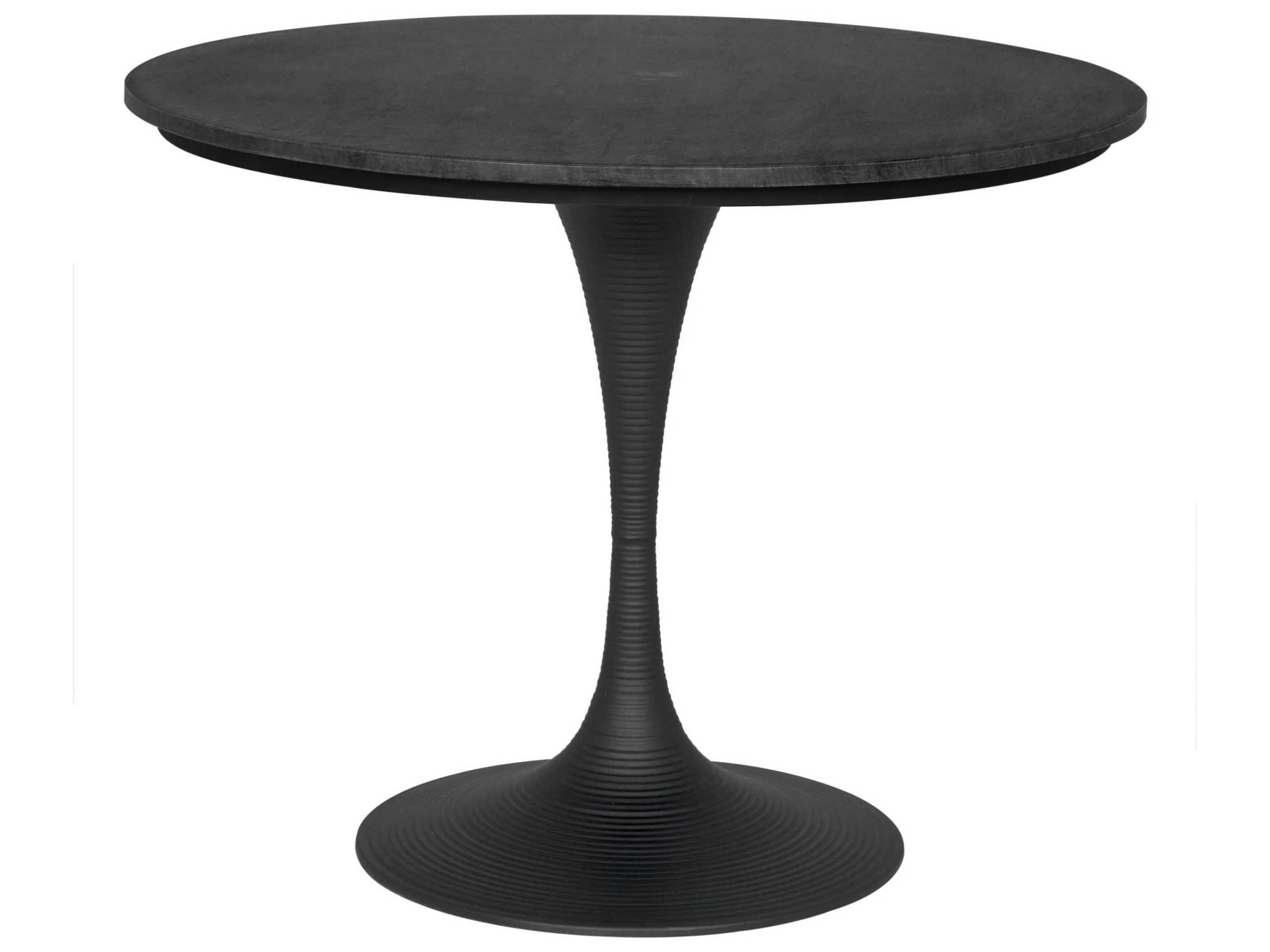 Joni Round Marble Matte Black Dining Table