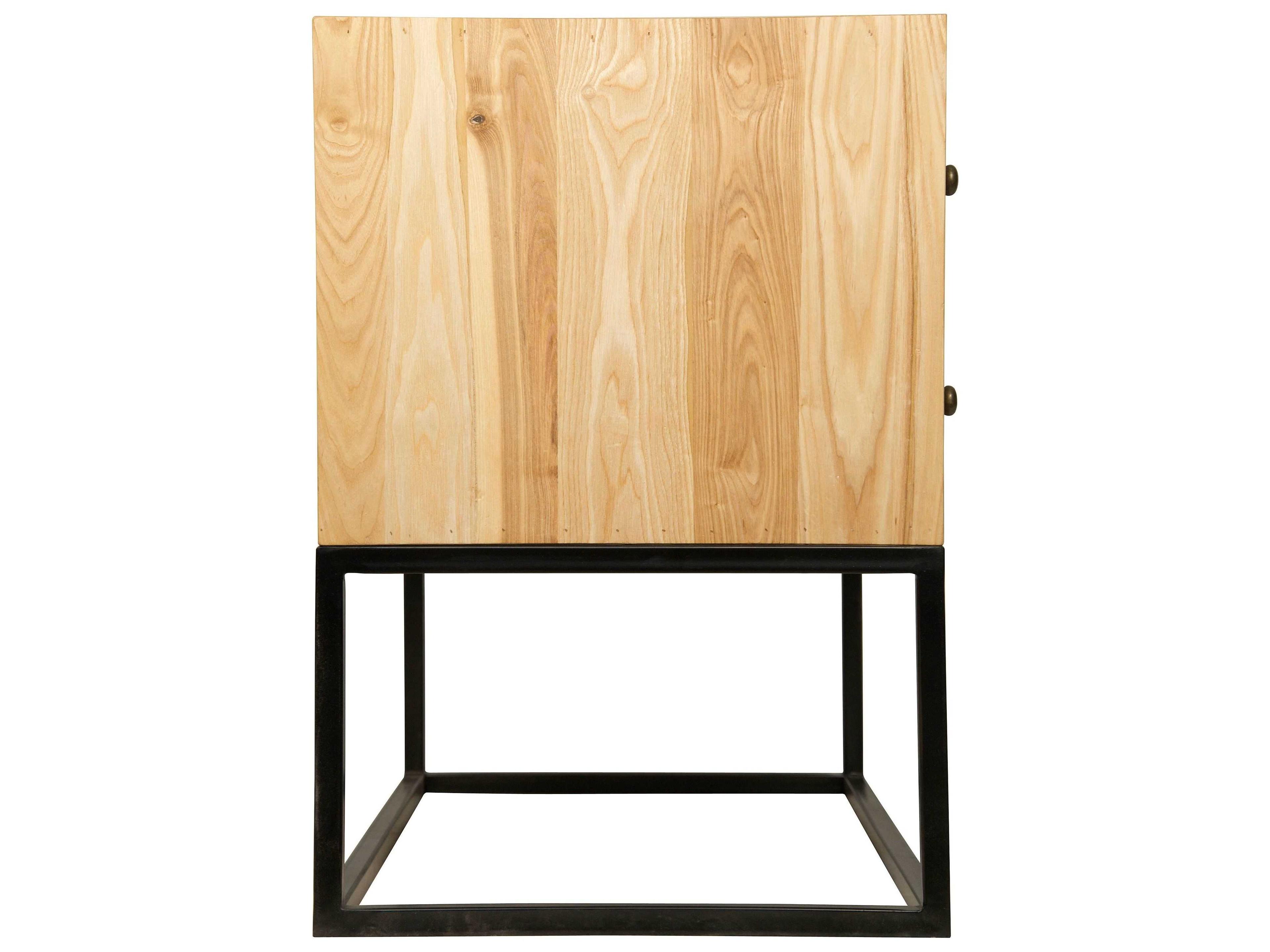 Noir Rectangular Wood Waxed End Table