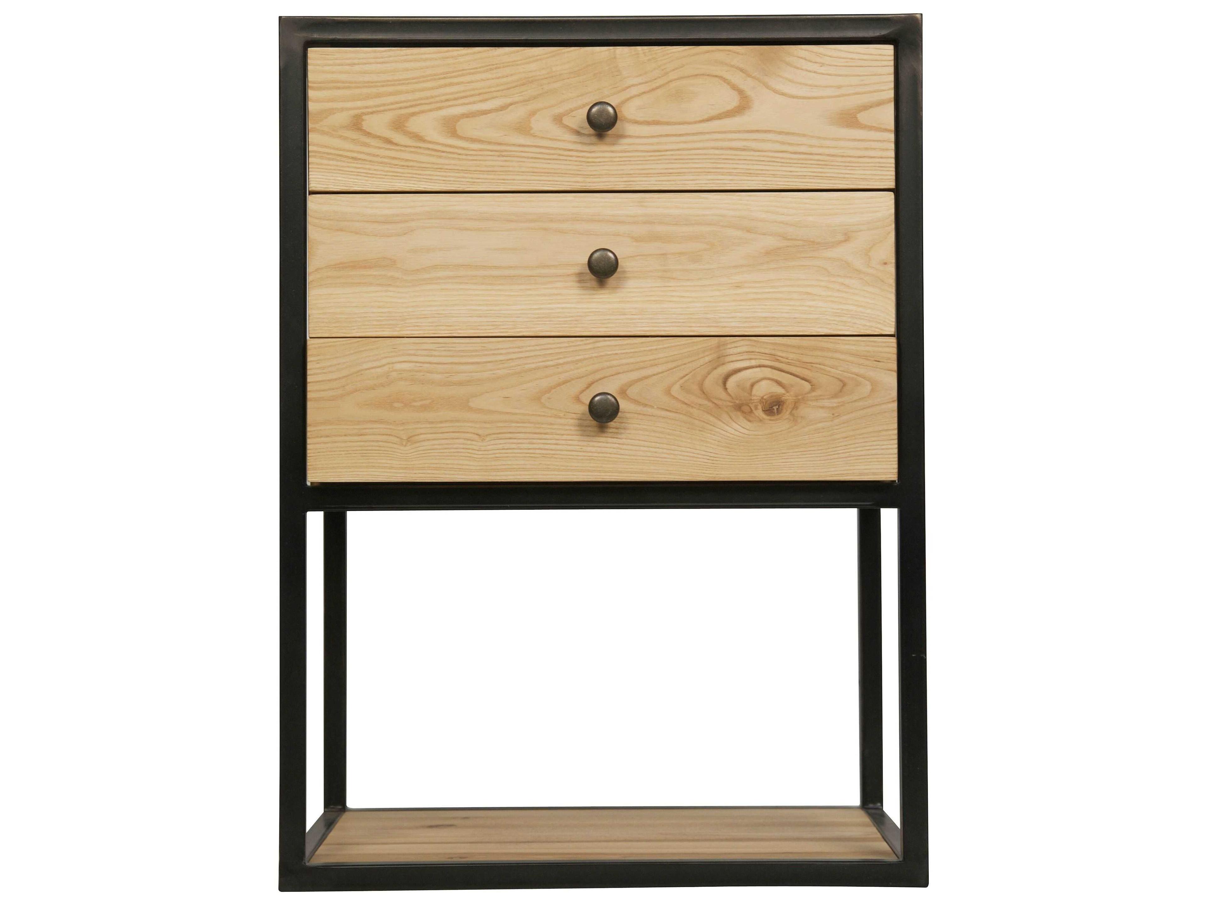 Noir Rectangular Wood Waxed End Table