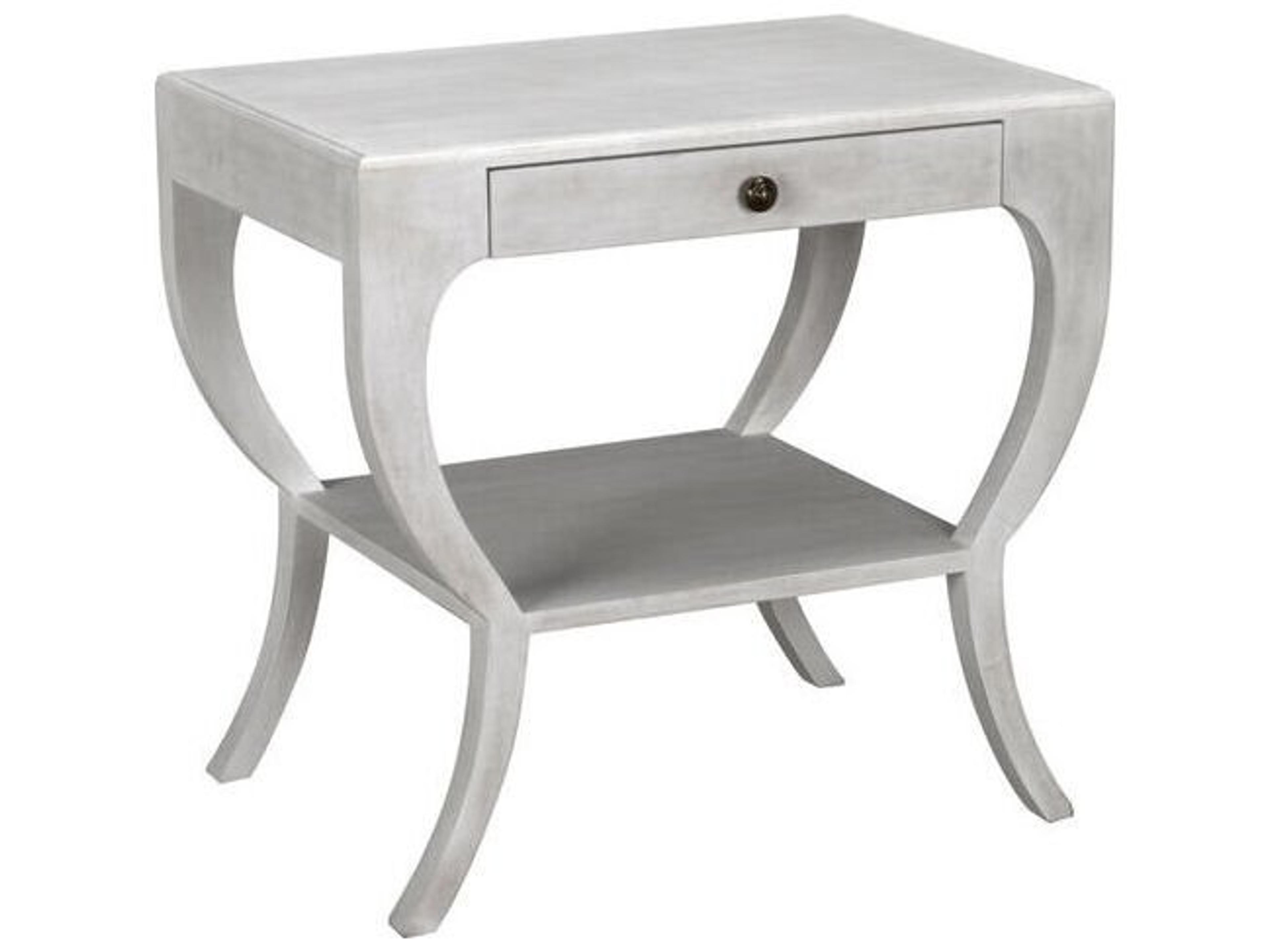 Rectangular Wood White Wash End Table