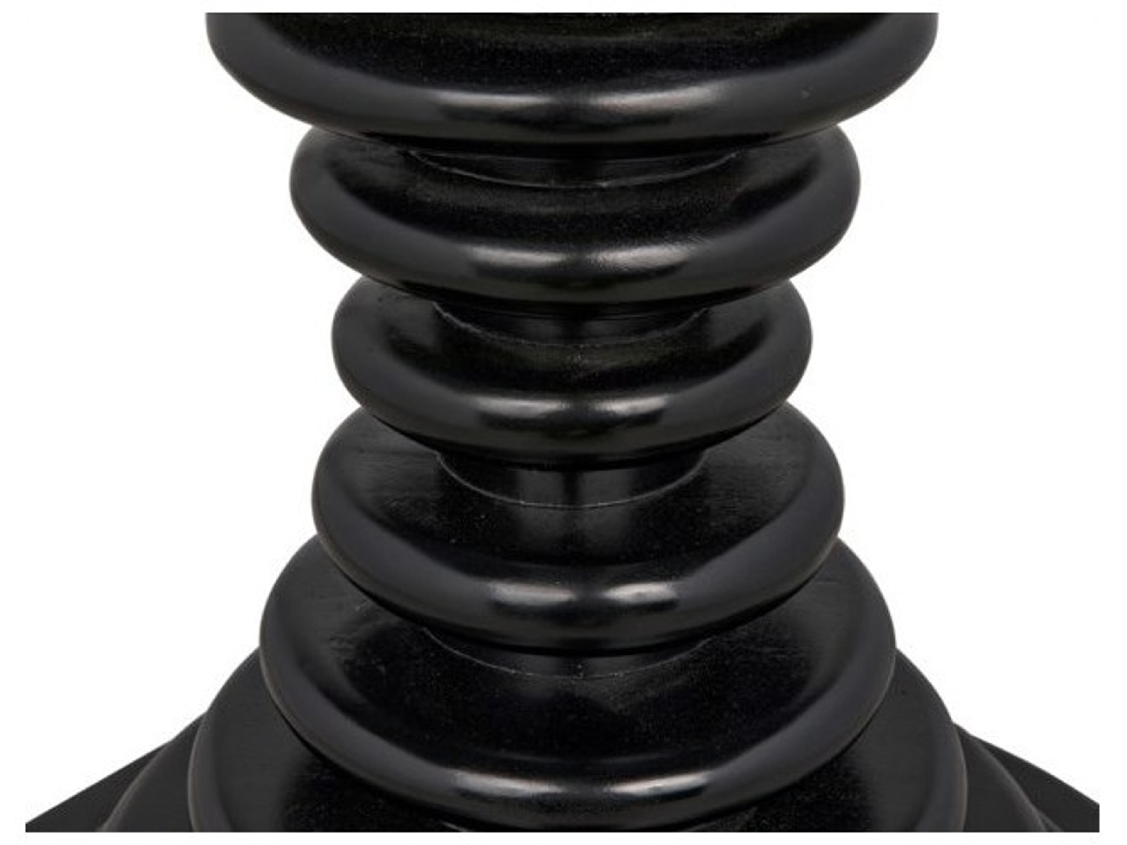 Noir Round Wood Hand Rubbed Black End Table