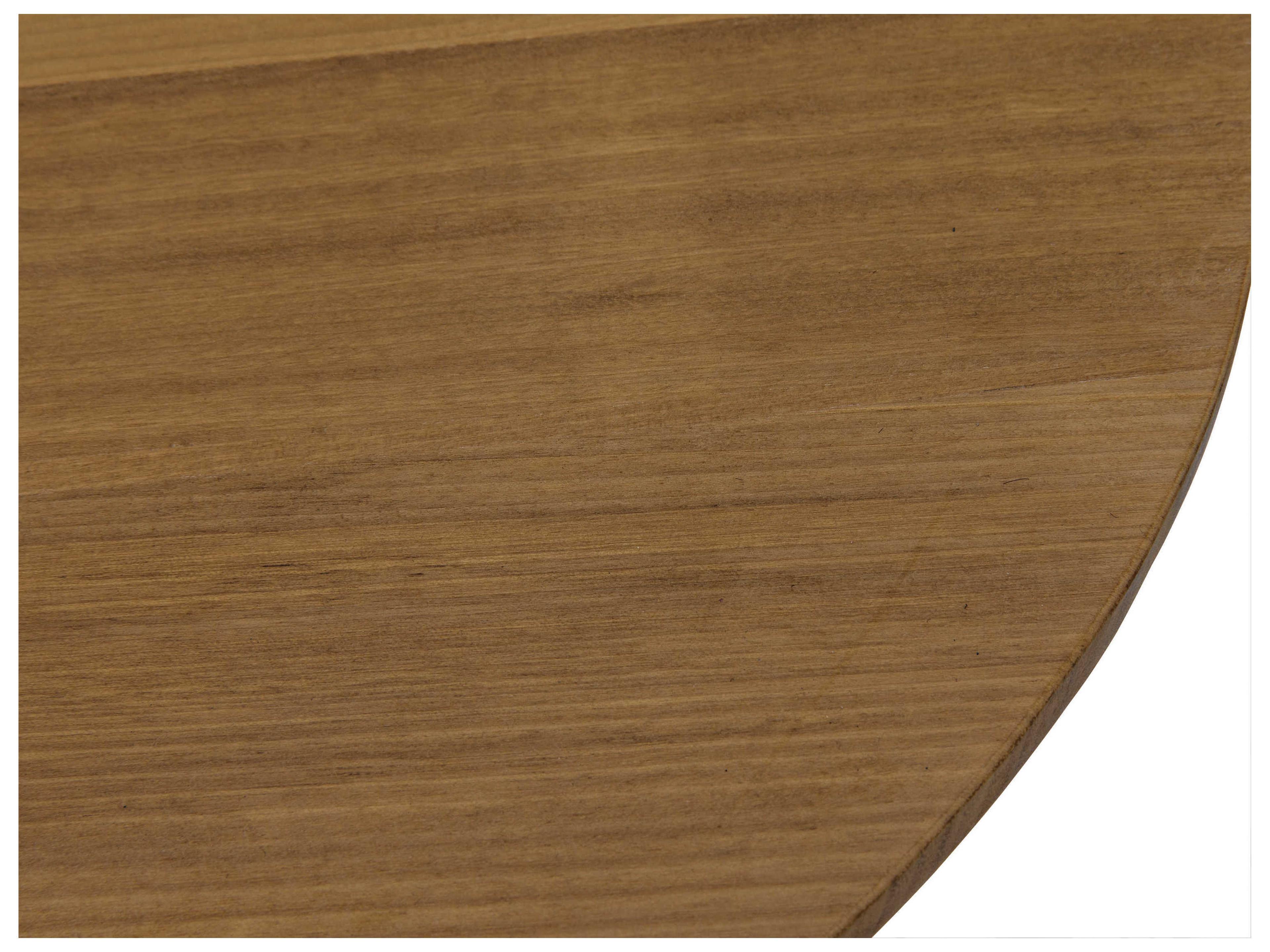 Noir Round Wood Gold Teak End Table