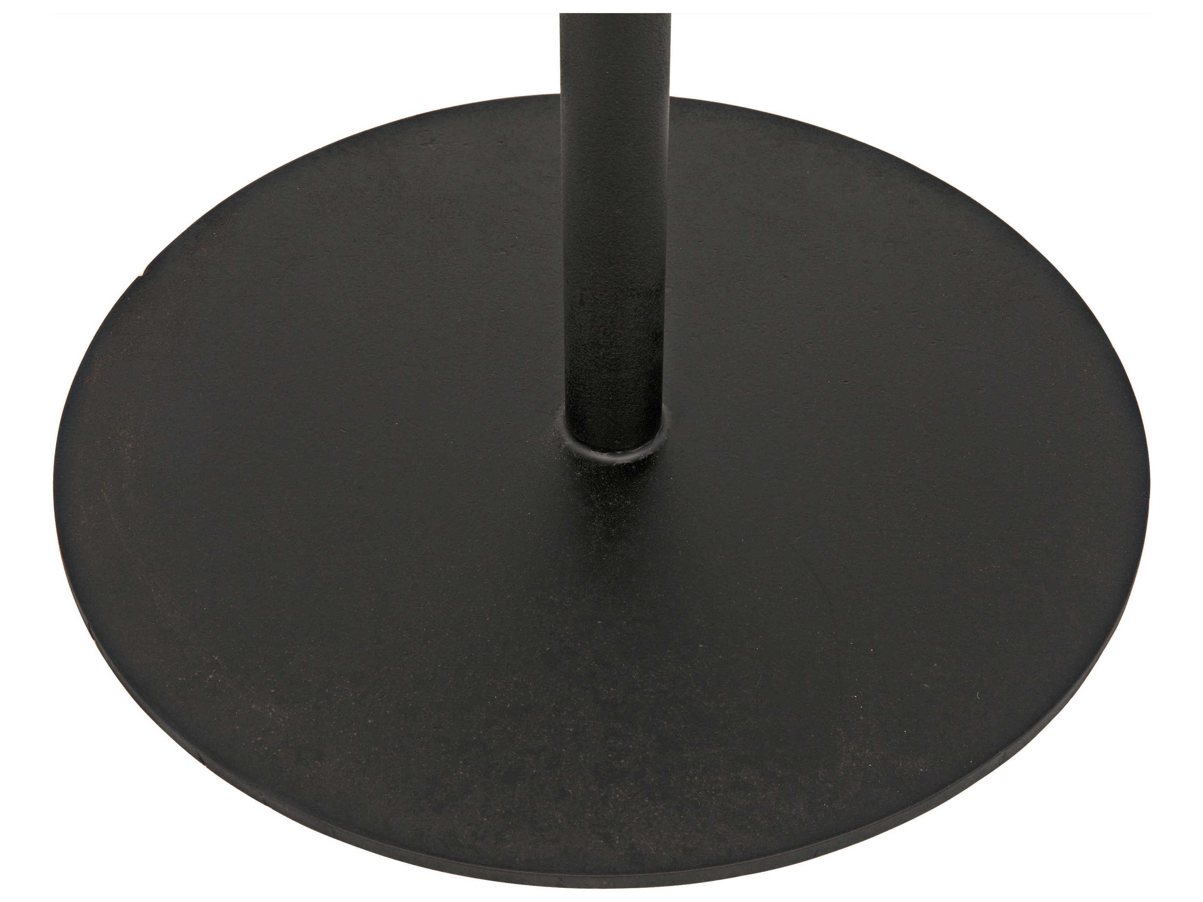 Noir Round Wood Gold Teak End Table