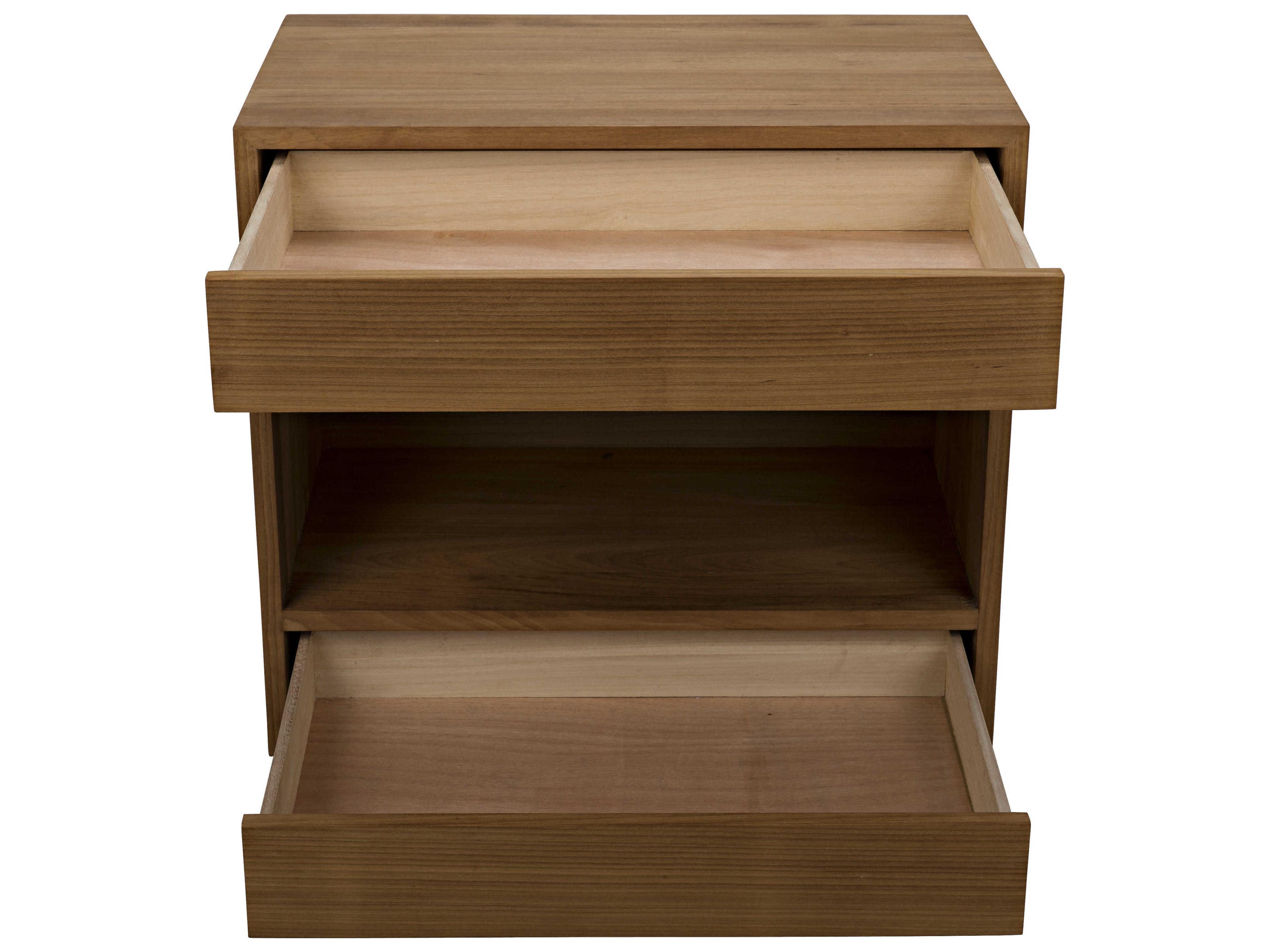 Noir Rectangular Wood Gold Teak End Table