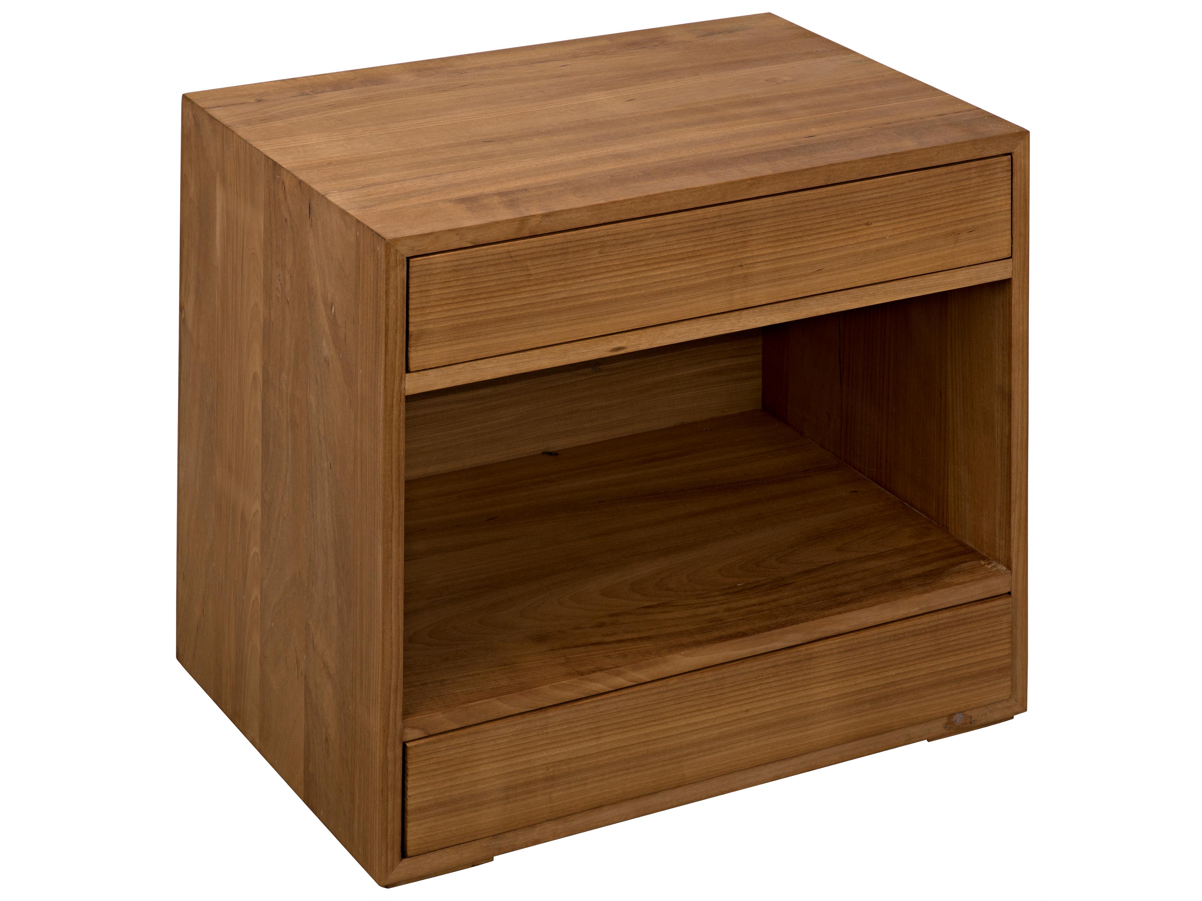 Noir Rectangular Wood Gold Teak End Table