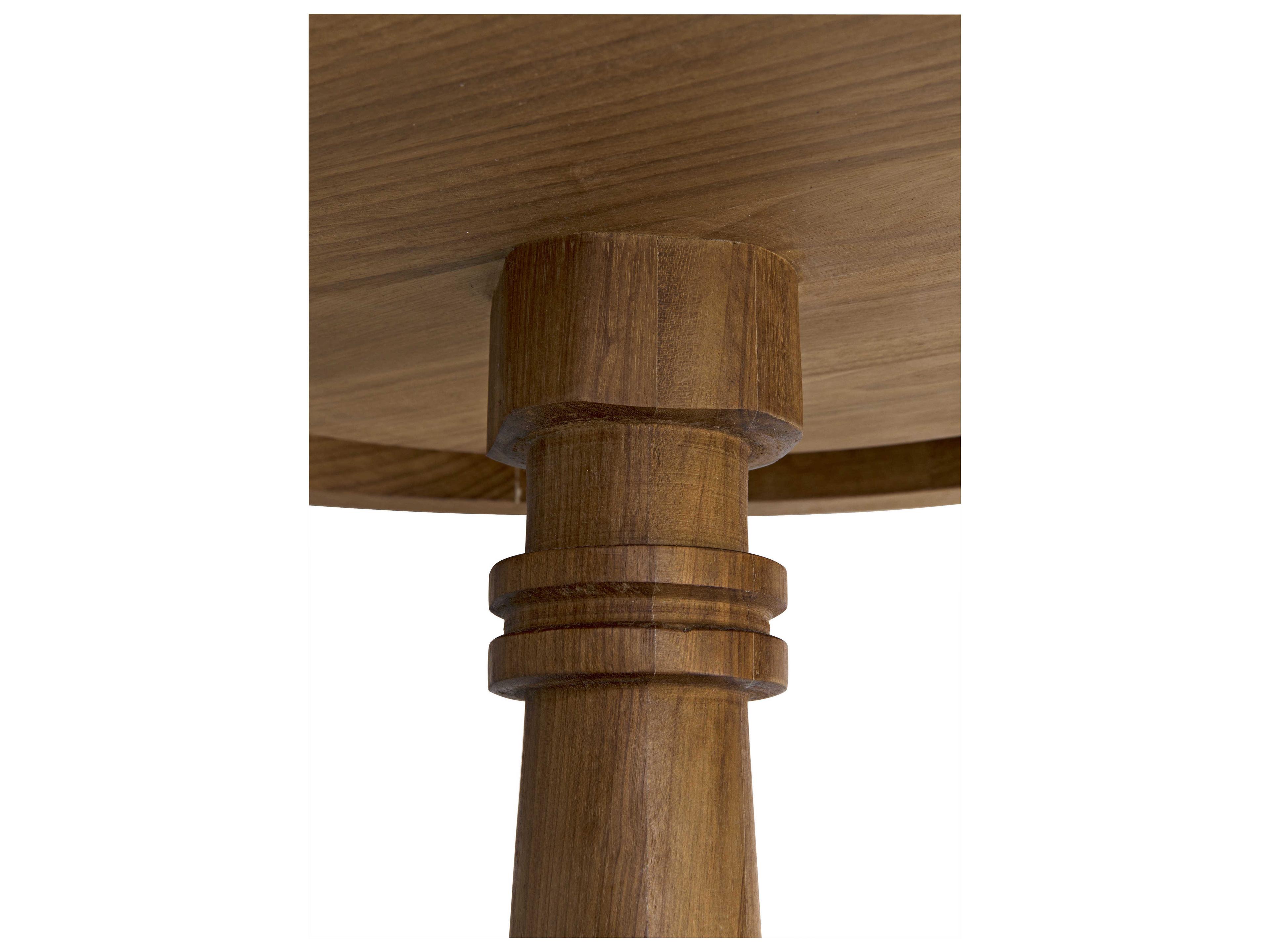 Noir Round Wood Gold Teak End Table