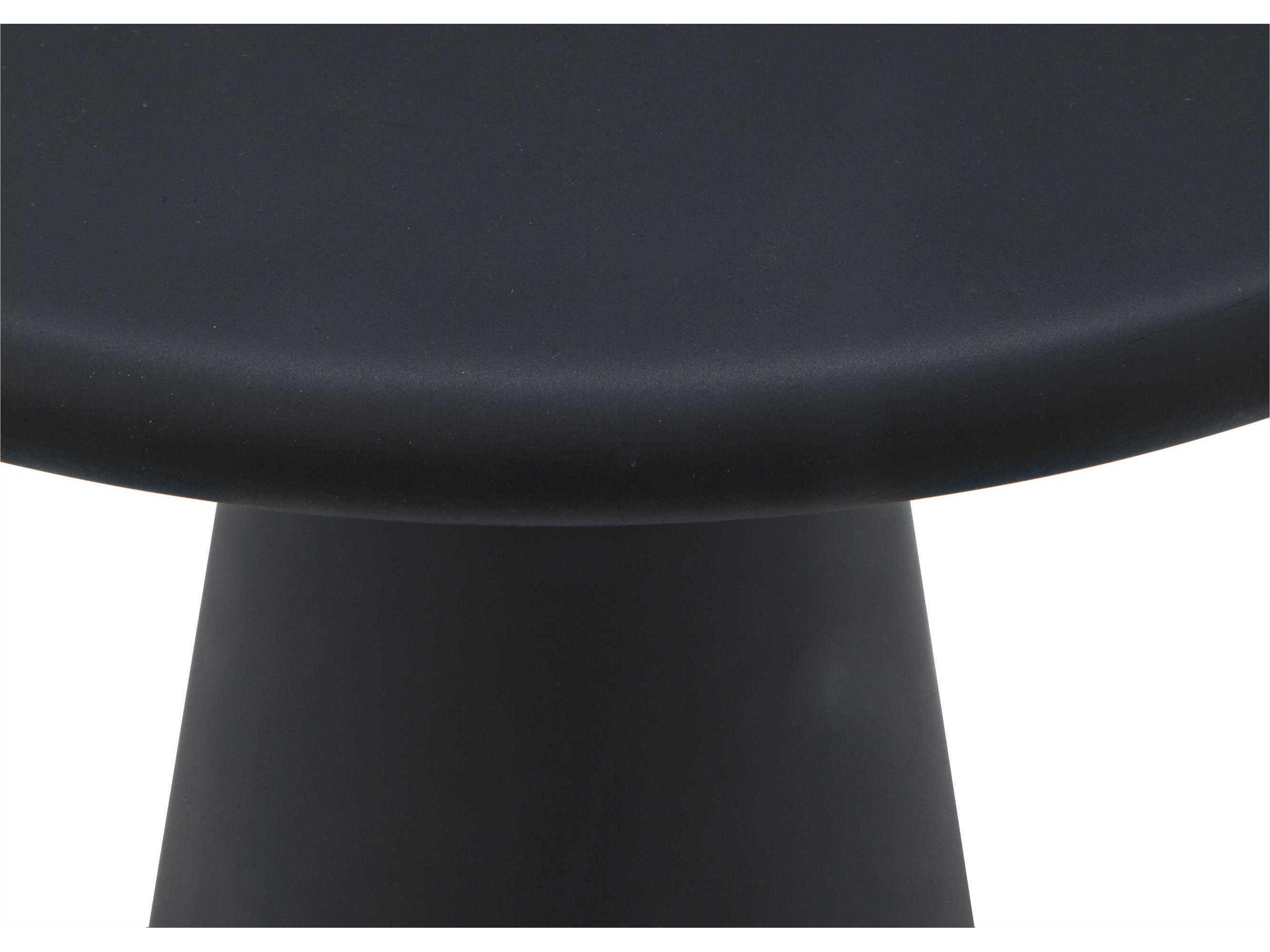 Noir Round Metal Black End Table