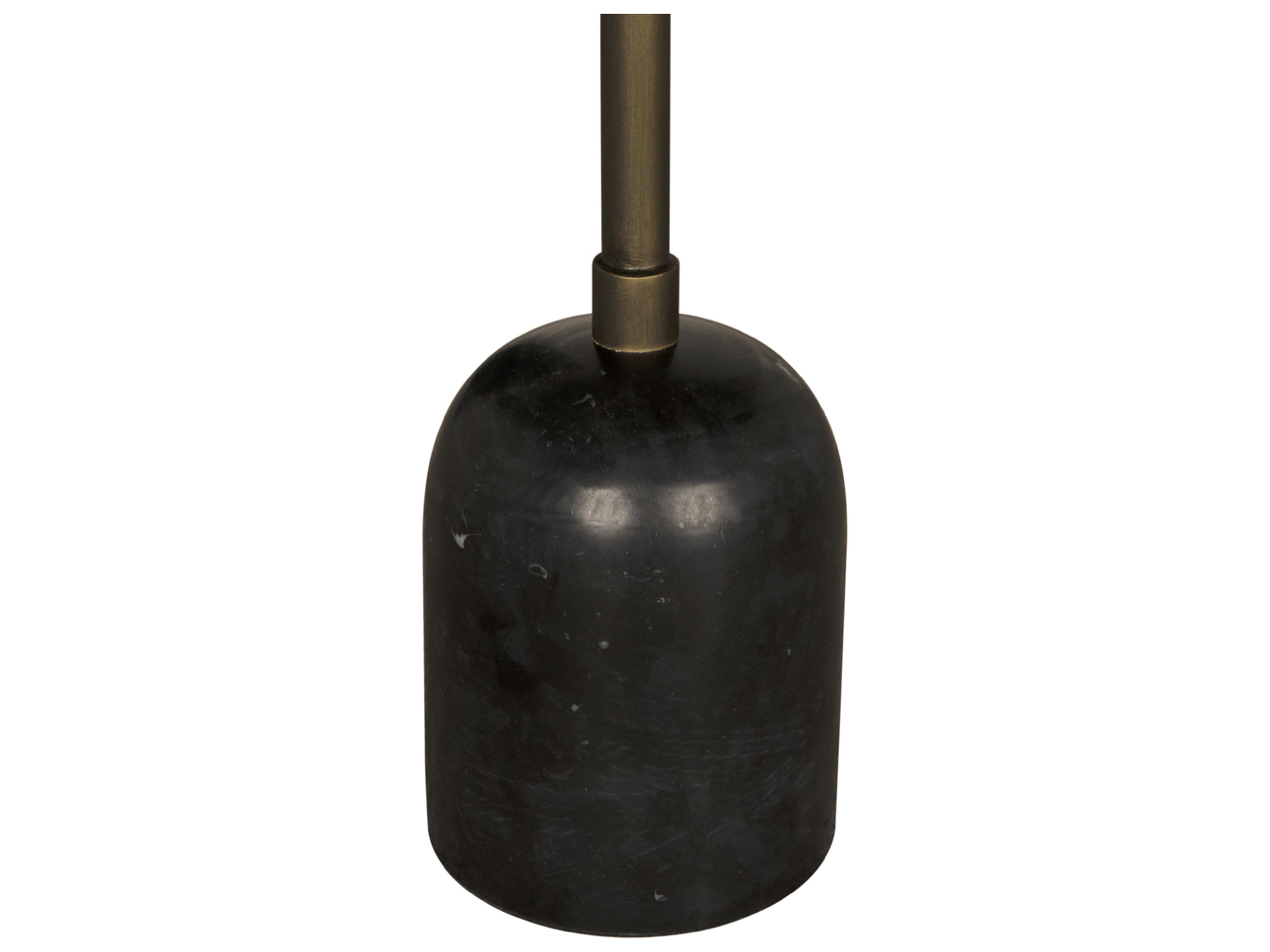 Noir Shantu Round Marble Aged Brass End Table