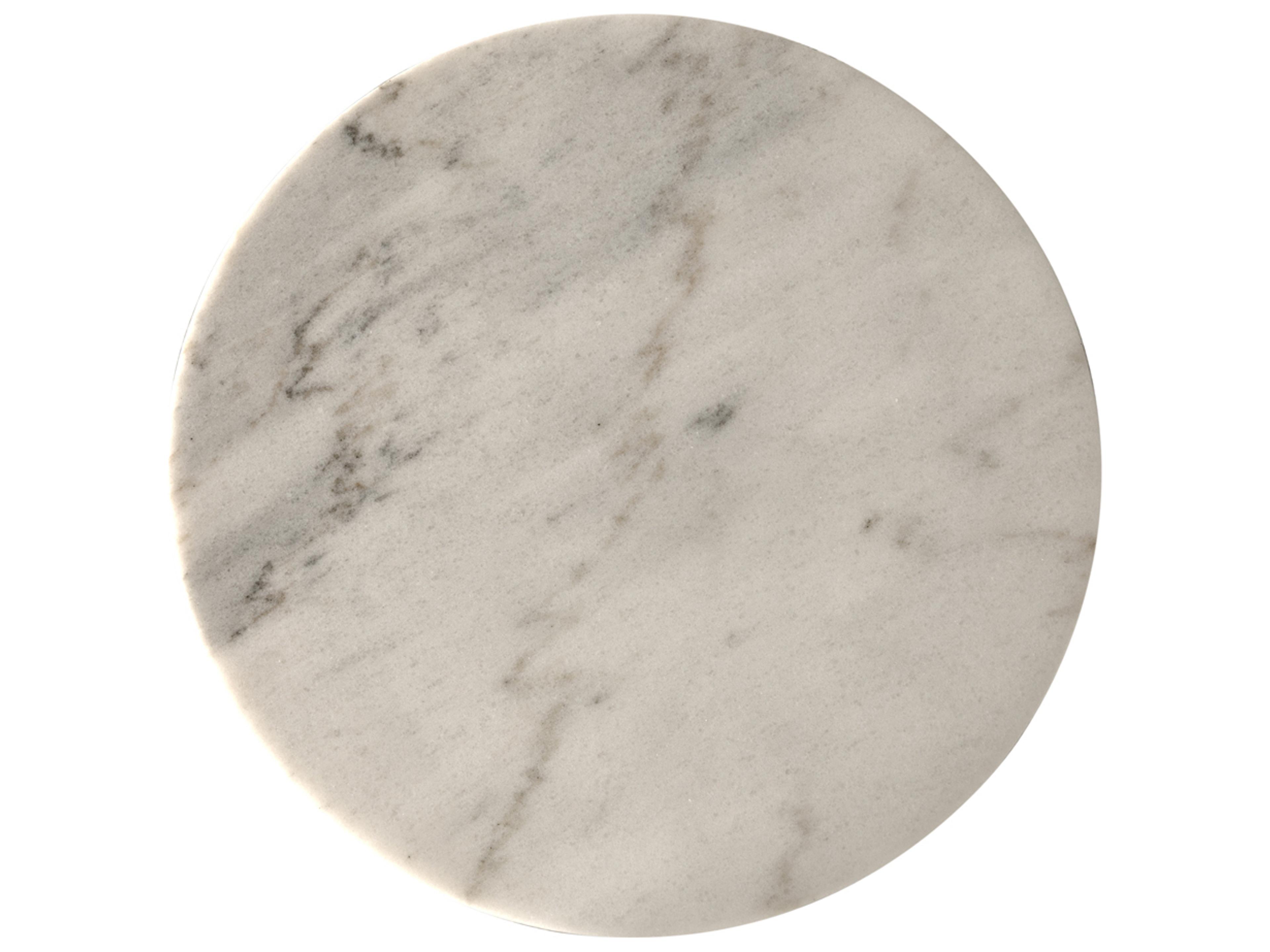 Noir Shantu Round Marble Aged Brass End Table