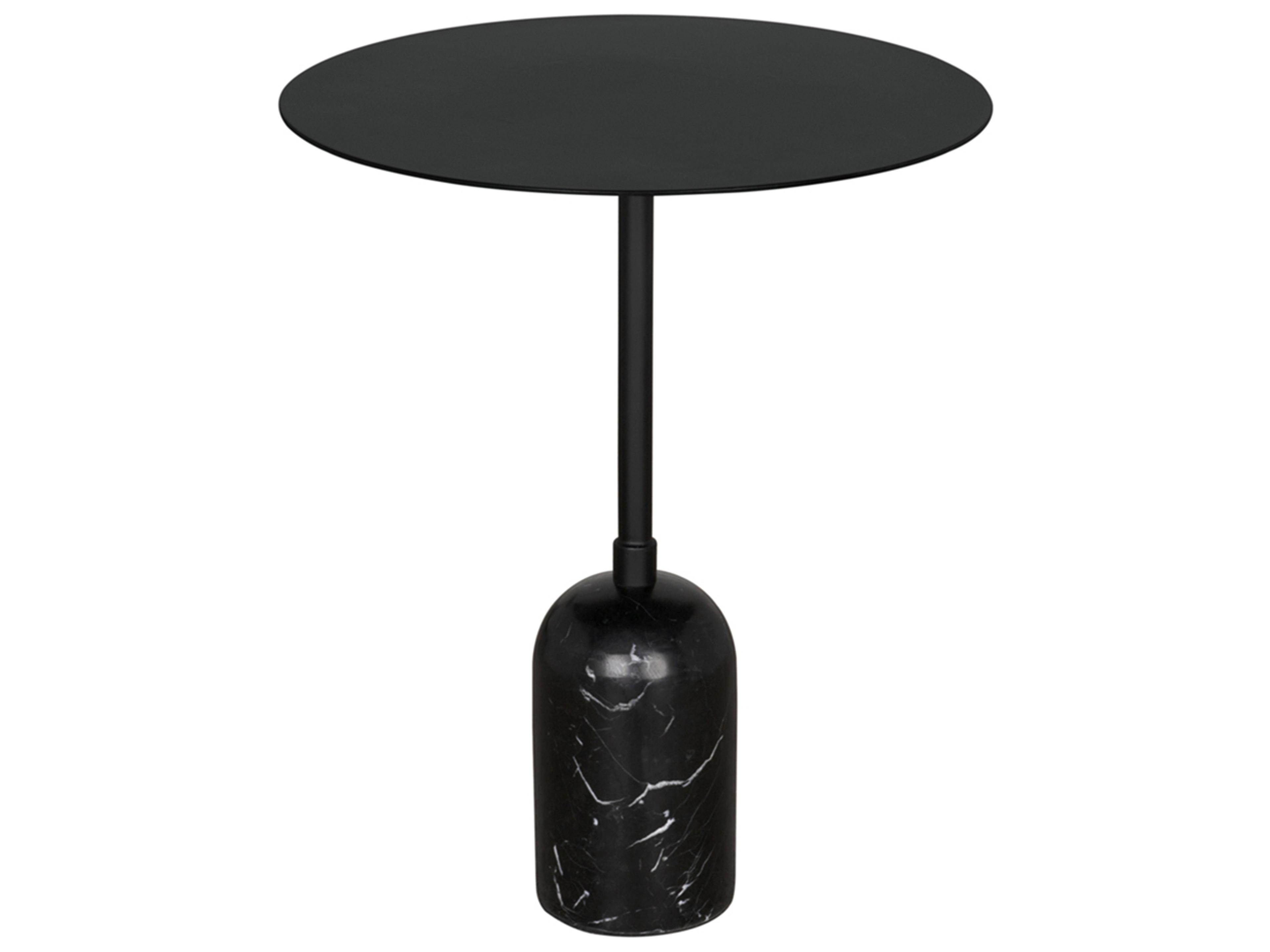 Shantu Round Metal Matte Black End Table