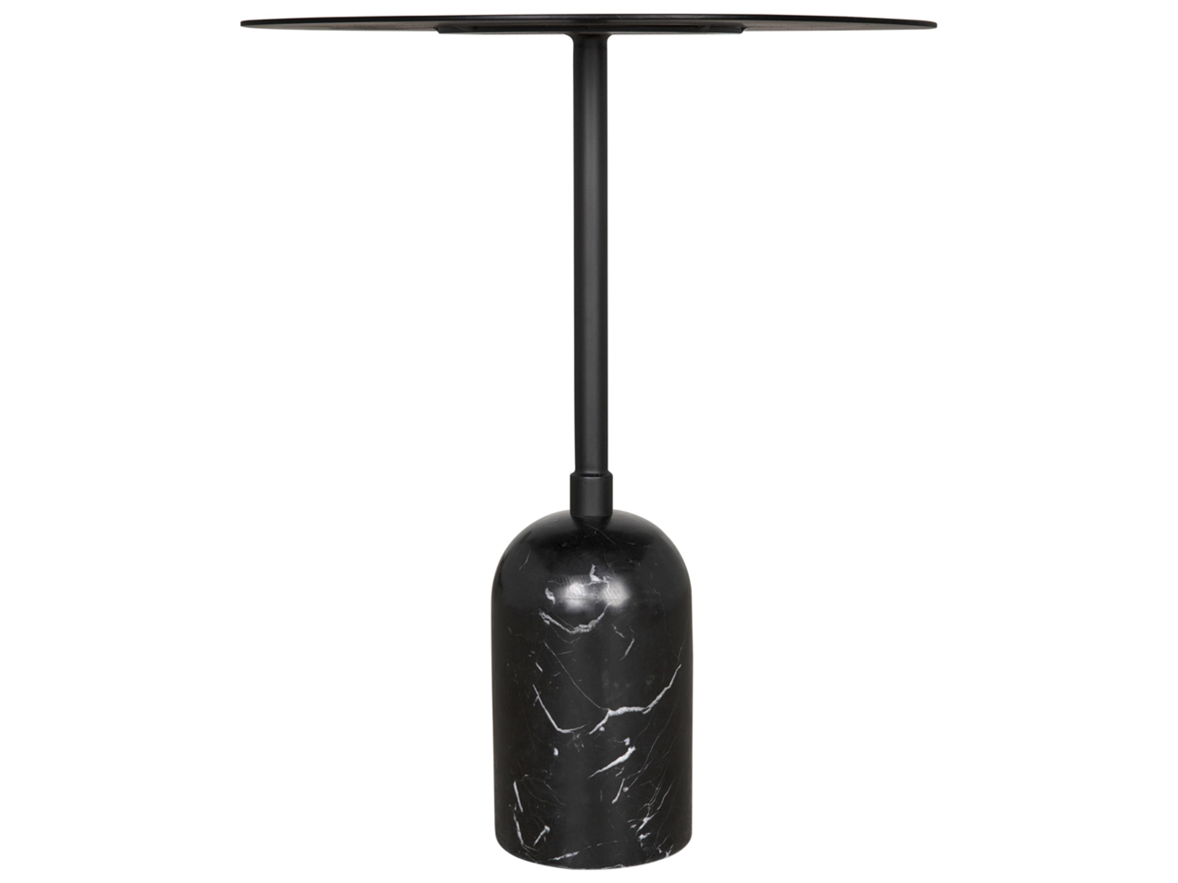 Noir Shantu Round Metal Matte Black End Table