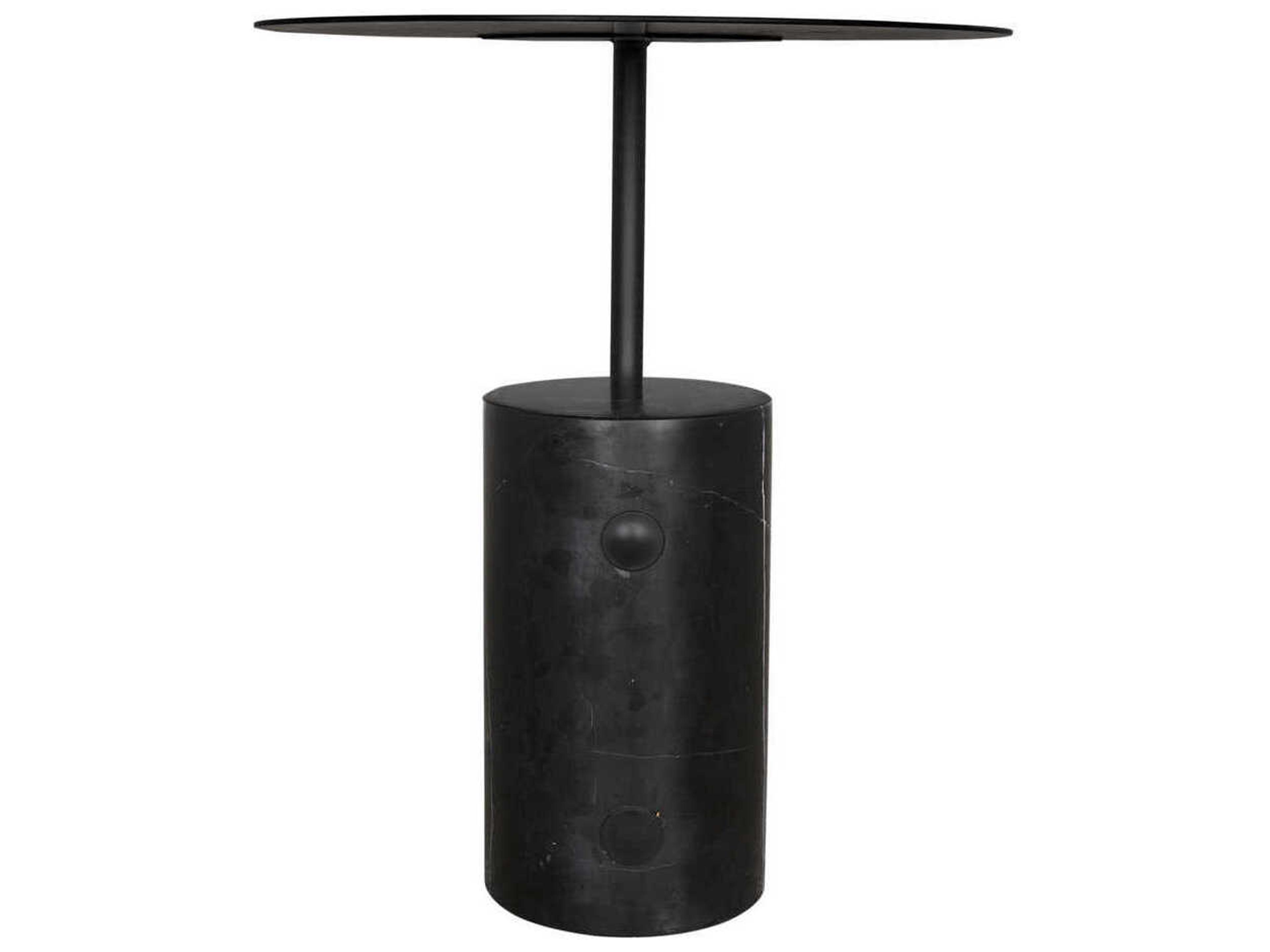 Noir Round Metal Matte Black Juma End Table