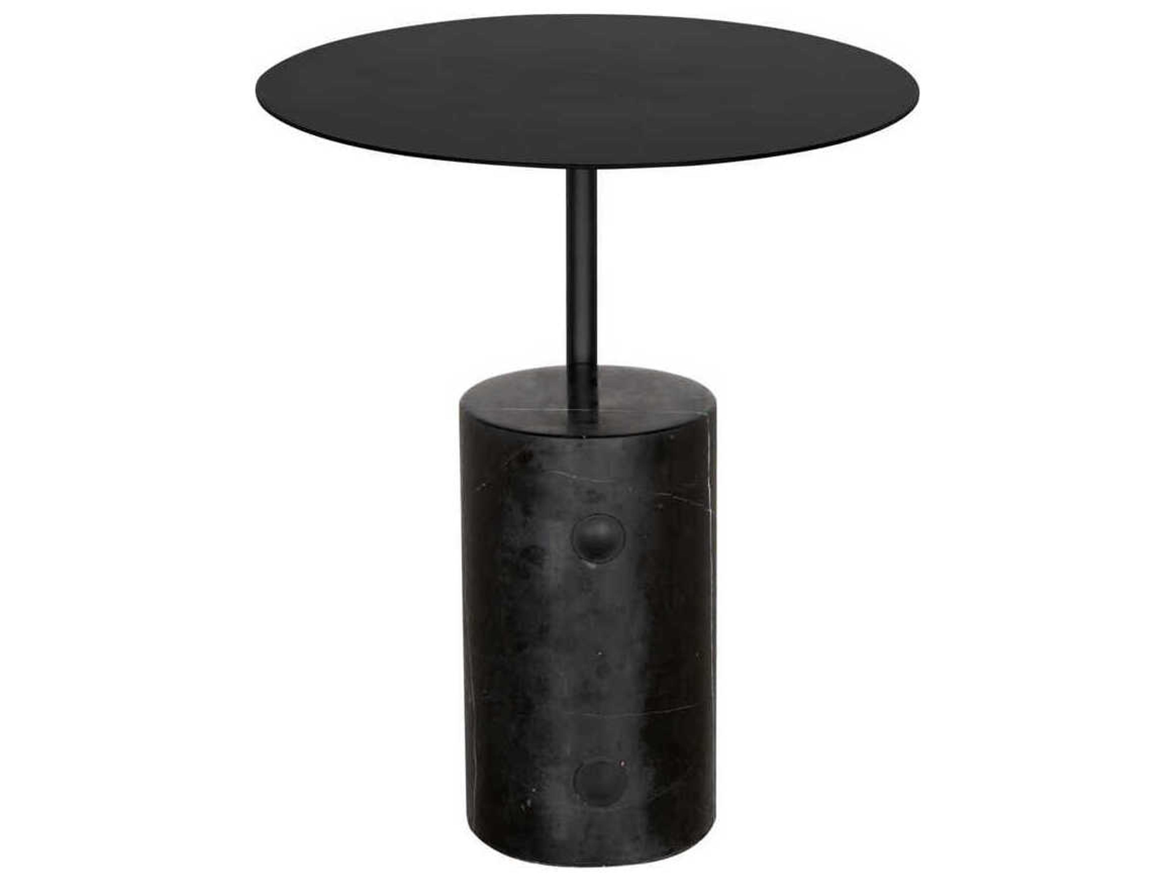 Noir Round Metal Matte Black Juma End Table