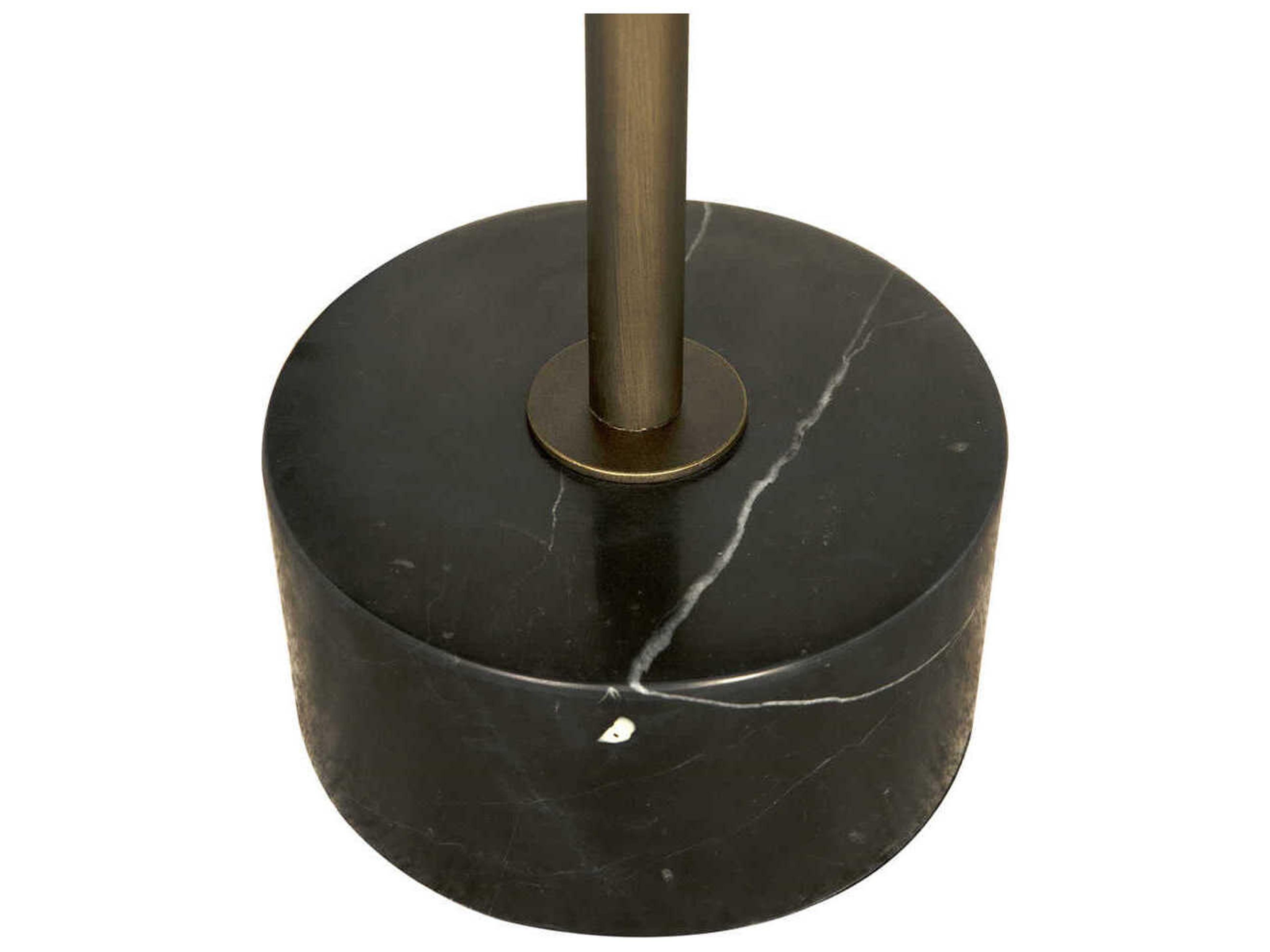 Noir Round Marble Aged Brass Santosha End Table