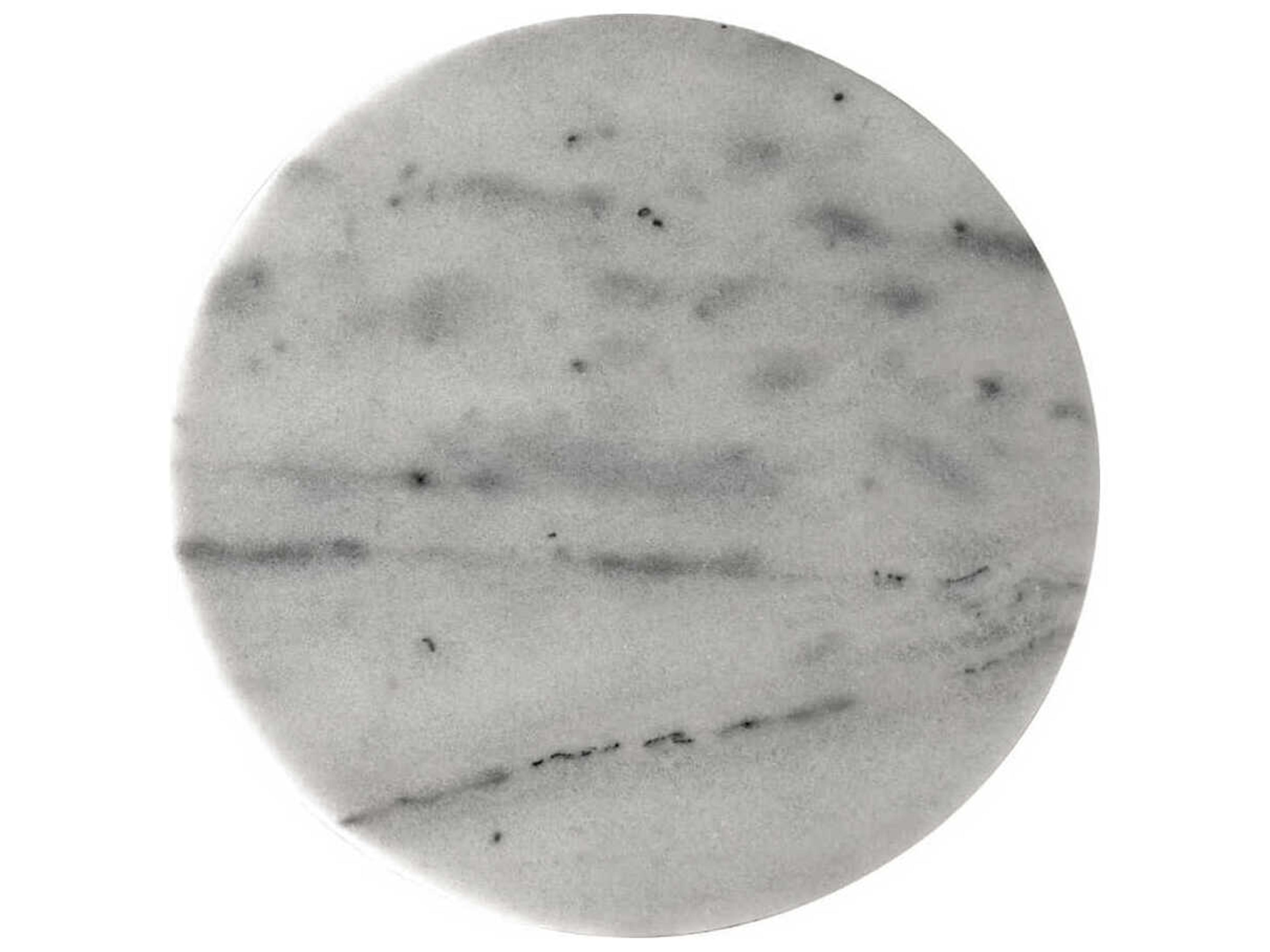 Noir Round Marble Aged Brass Santosha End Table