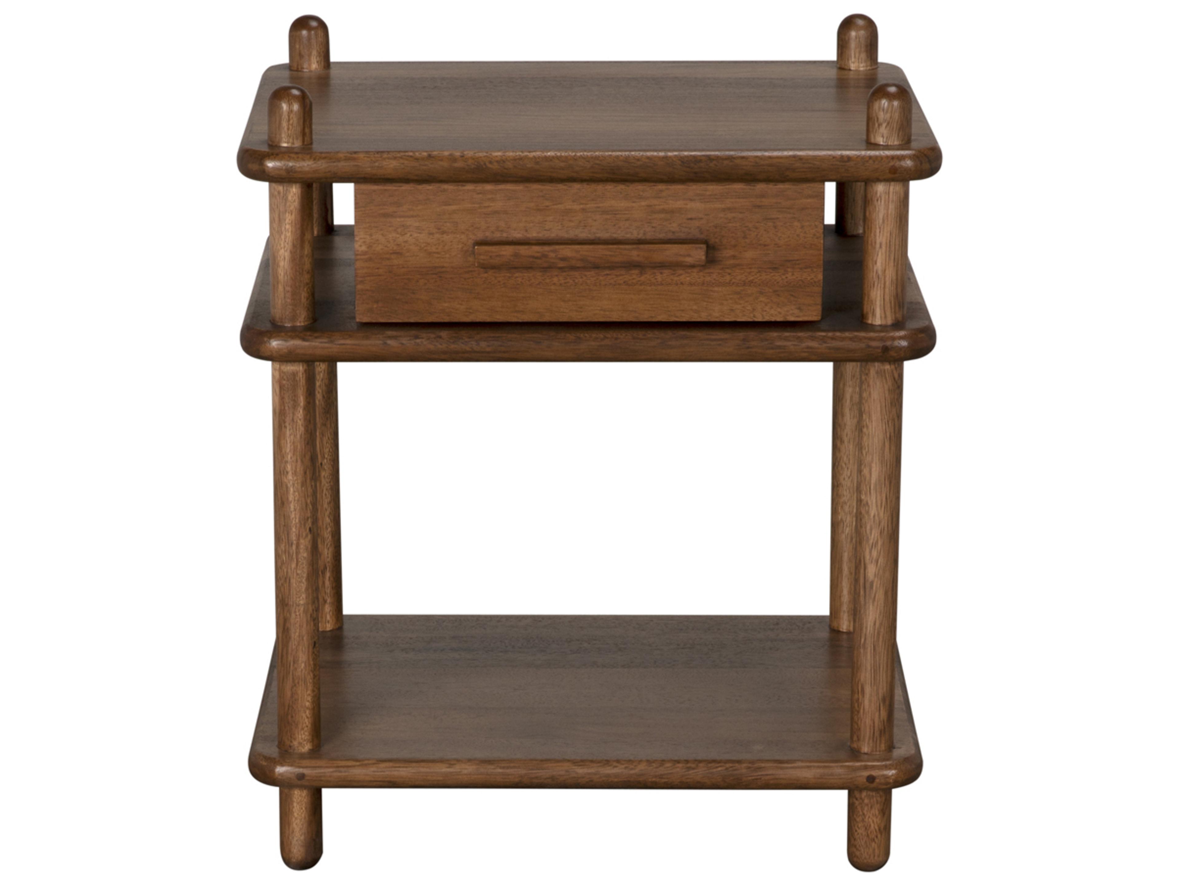 Noir Keller Rectangular Wood Dark Walnut End Table