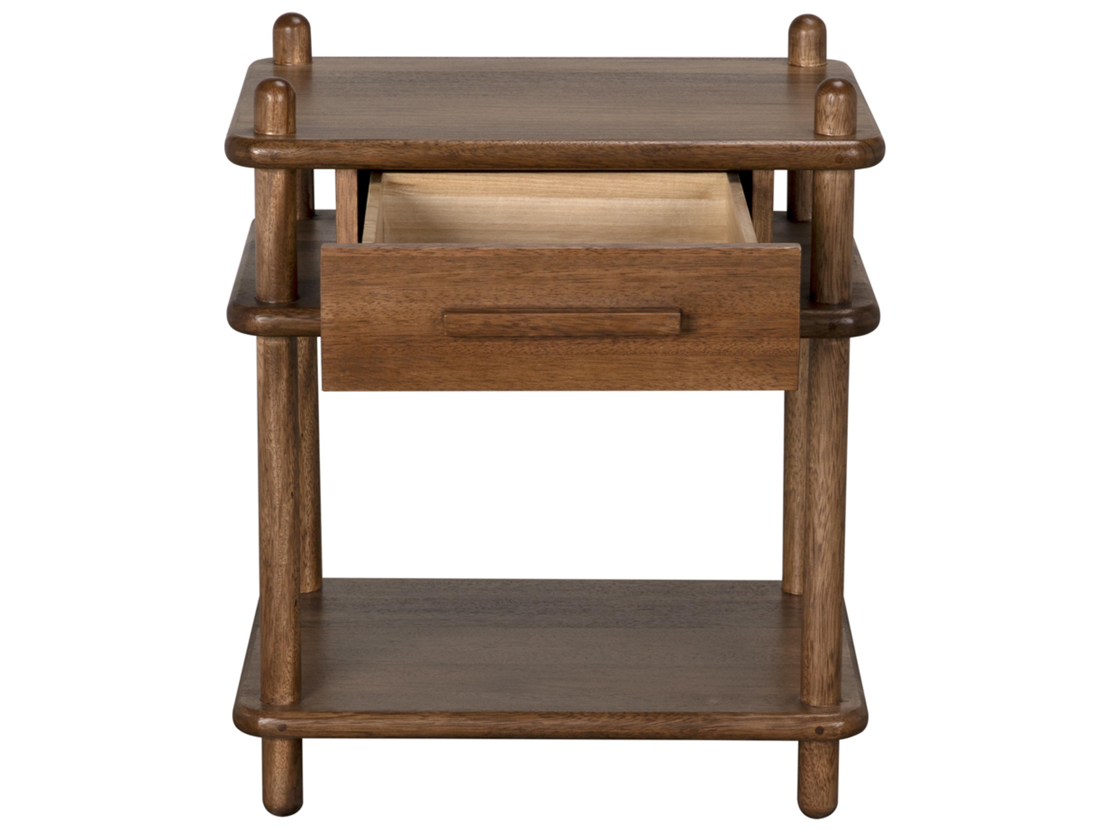 Noir Keller Rectangular Wood Dark Walnut End Table