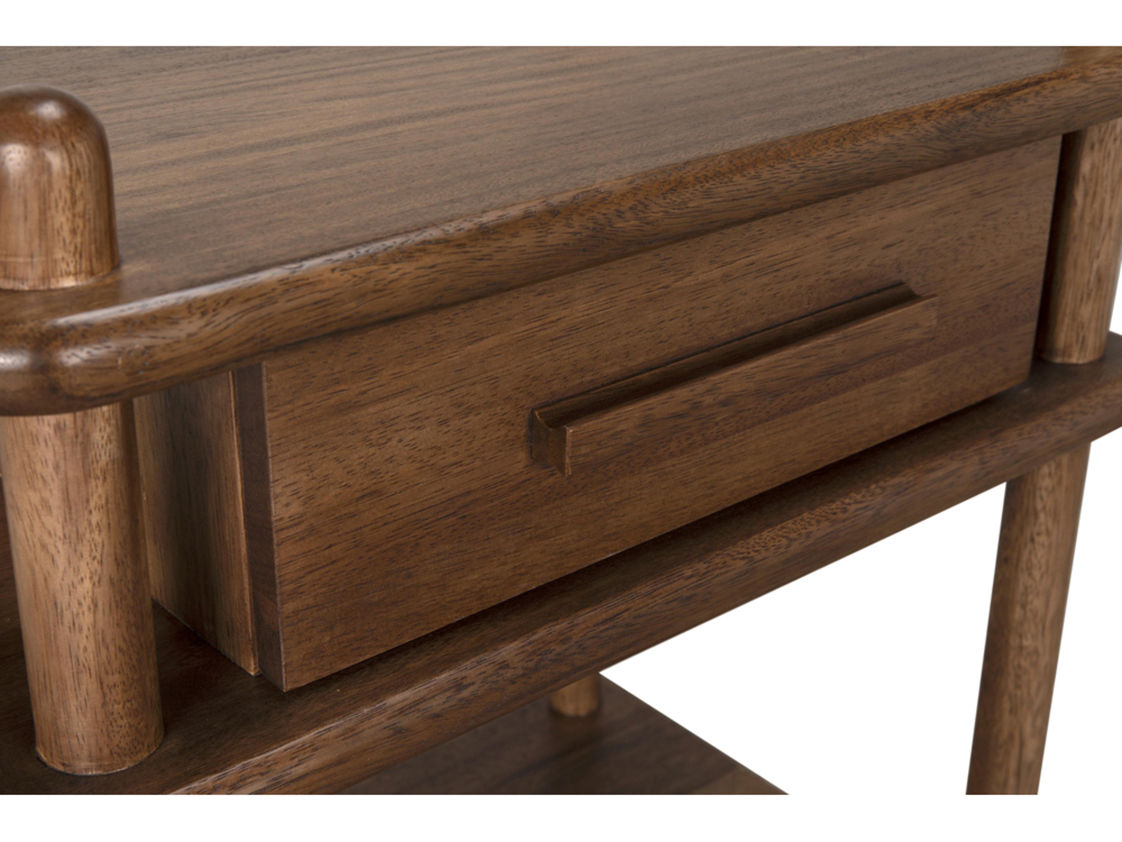 Noir Keller Rectangular Wood Dark Walnut End Table
