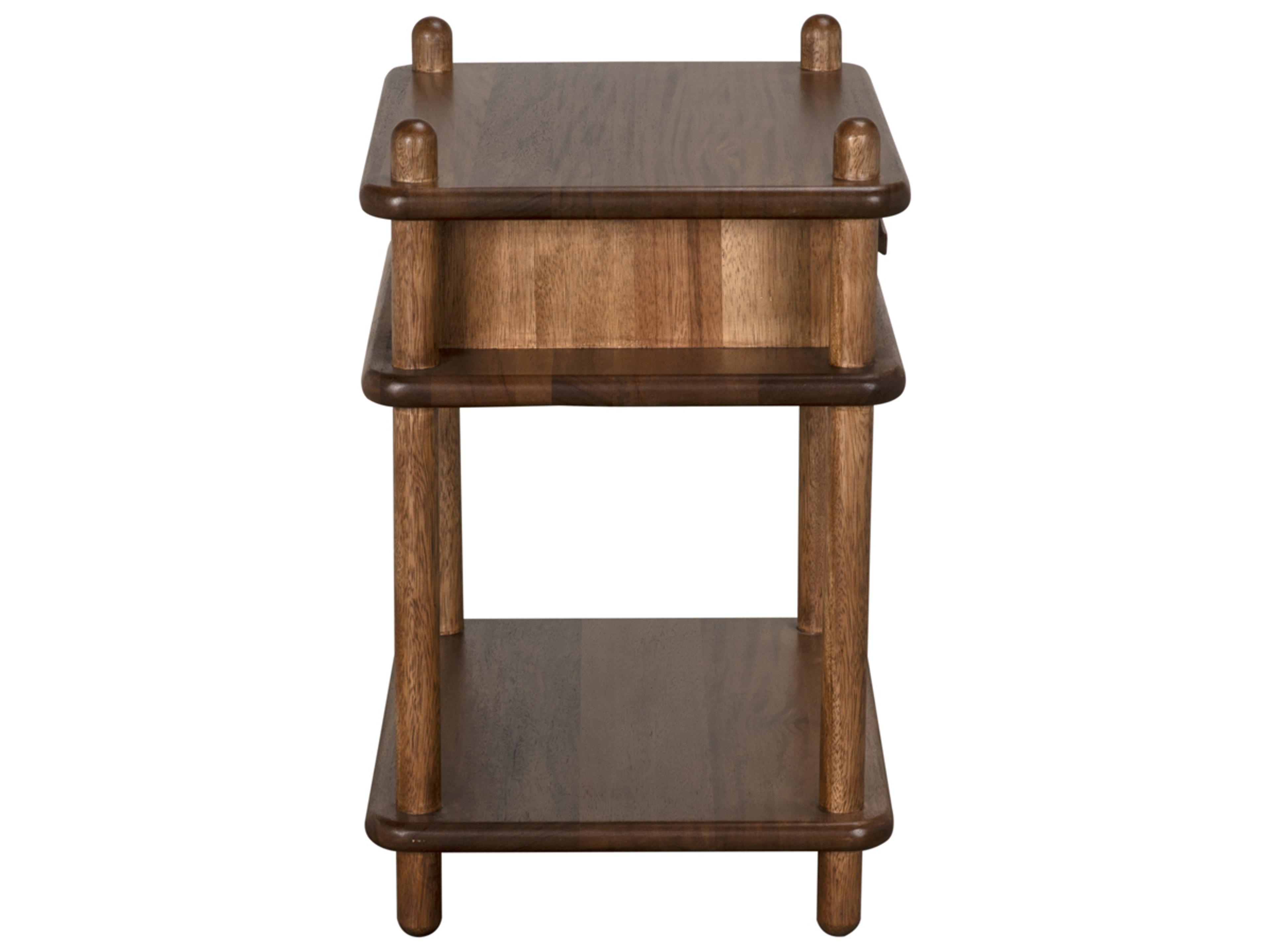 Noir Keller Rectangular Wood Dark Walnut End Table