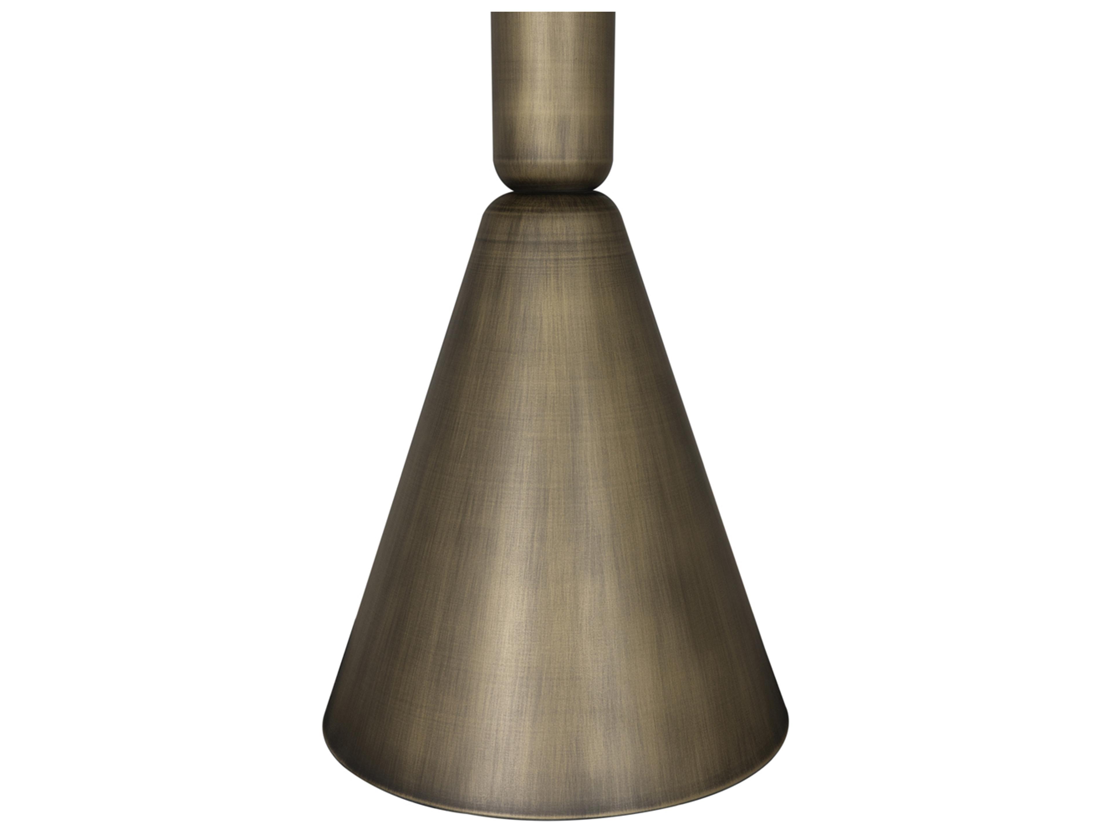 Noir Nagoya Round Marble Aged Brass Black End Table