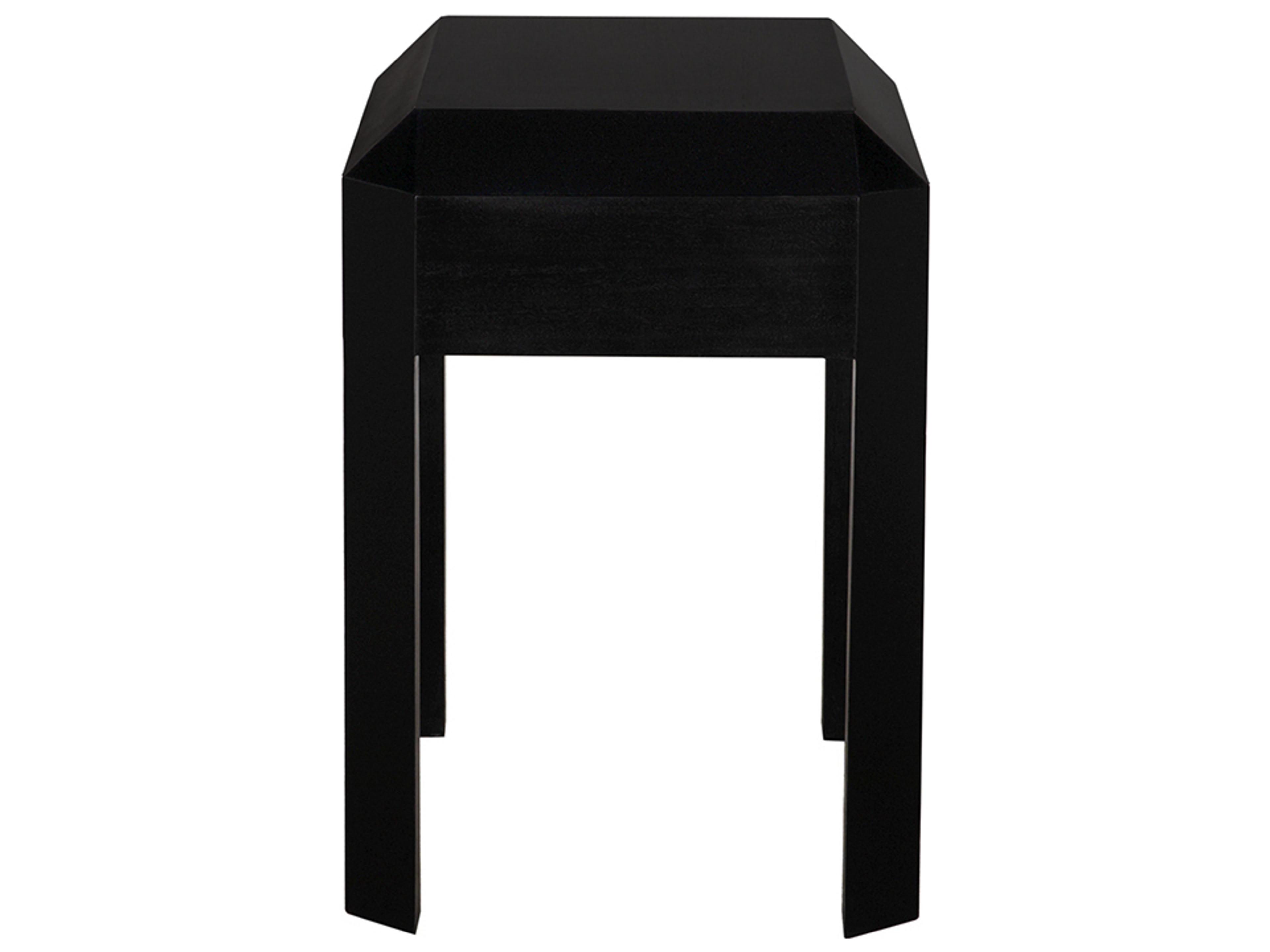 Noir Obtuse Rectangular Wood Hand Rubbed Black End Table
