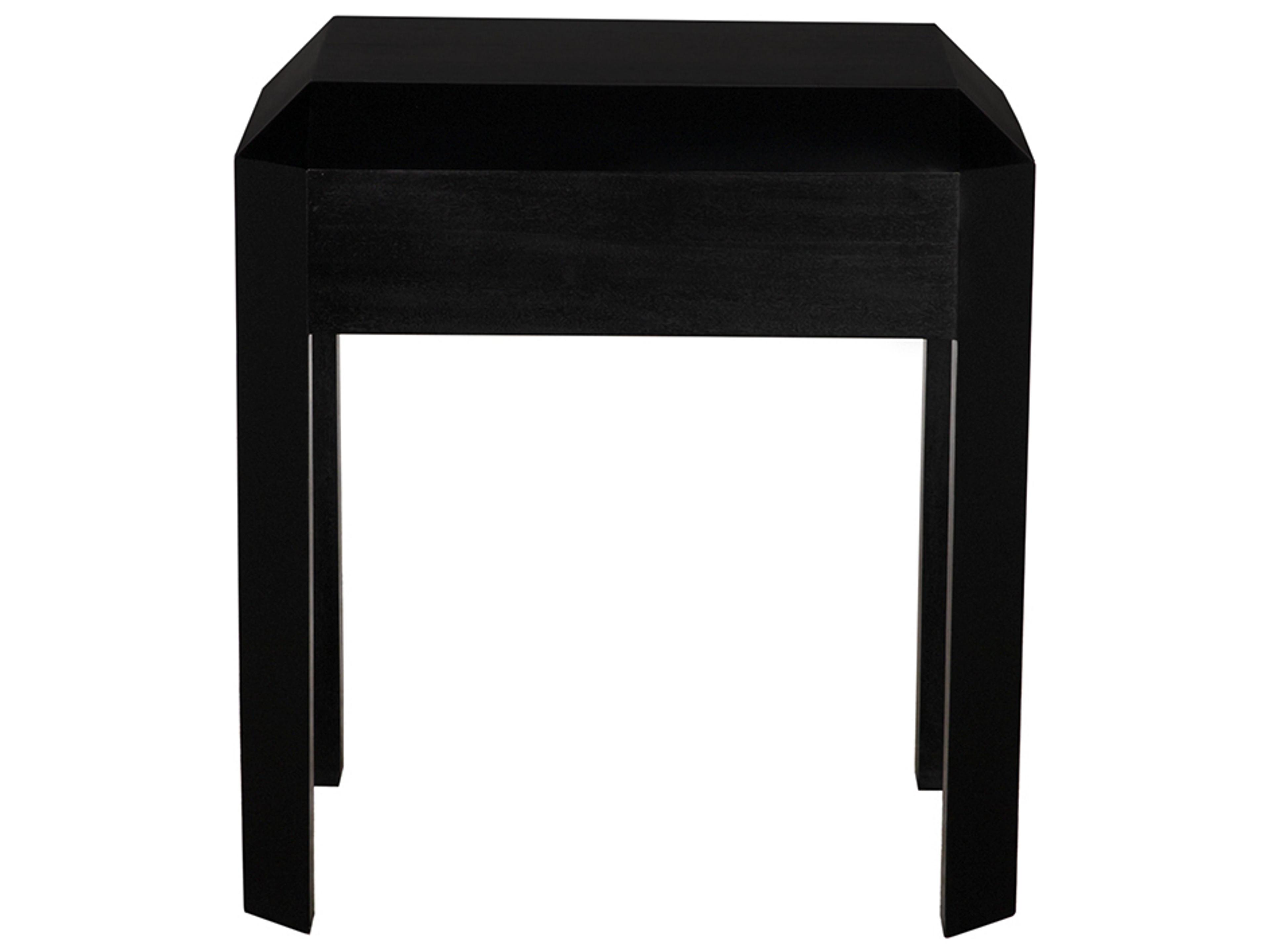 Noir Obtuse Rectangular Wood Hand Rubbed Black End Table