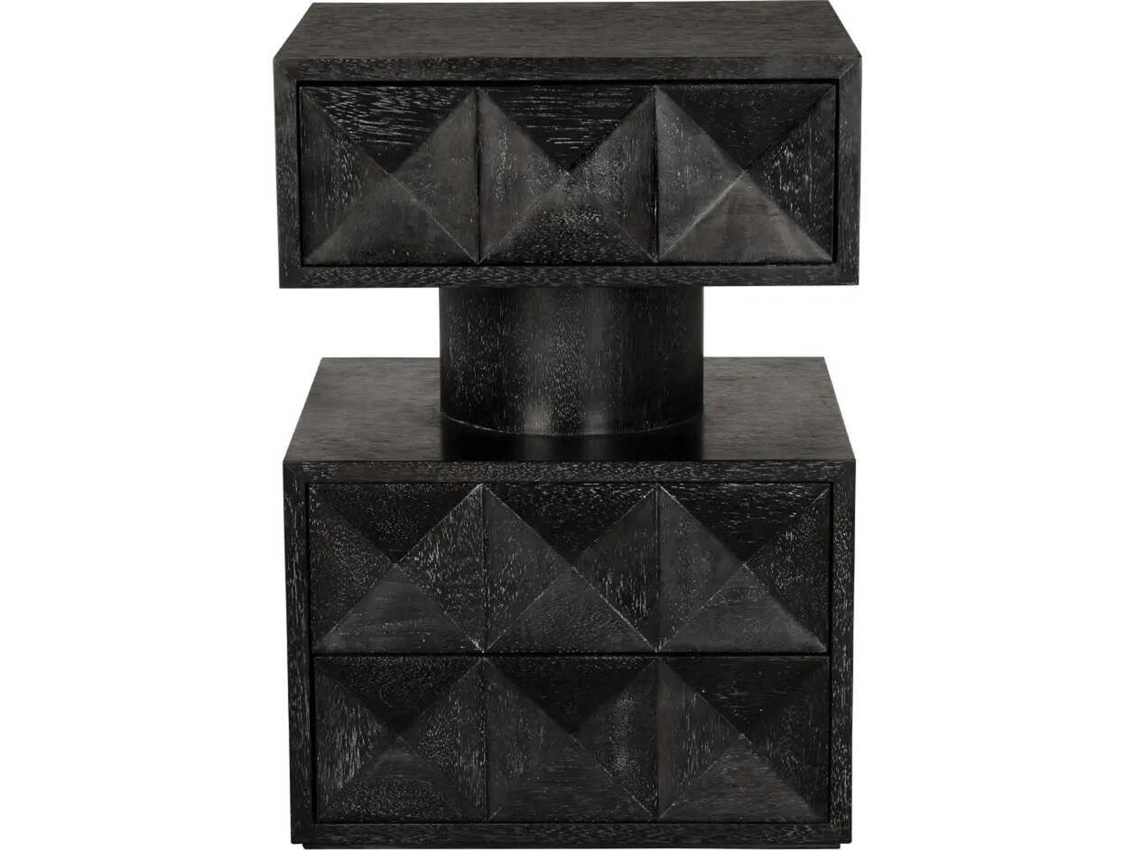 Noir Kingston Rectangular Wood Black Walnut End Table