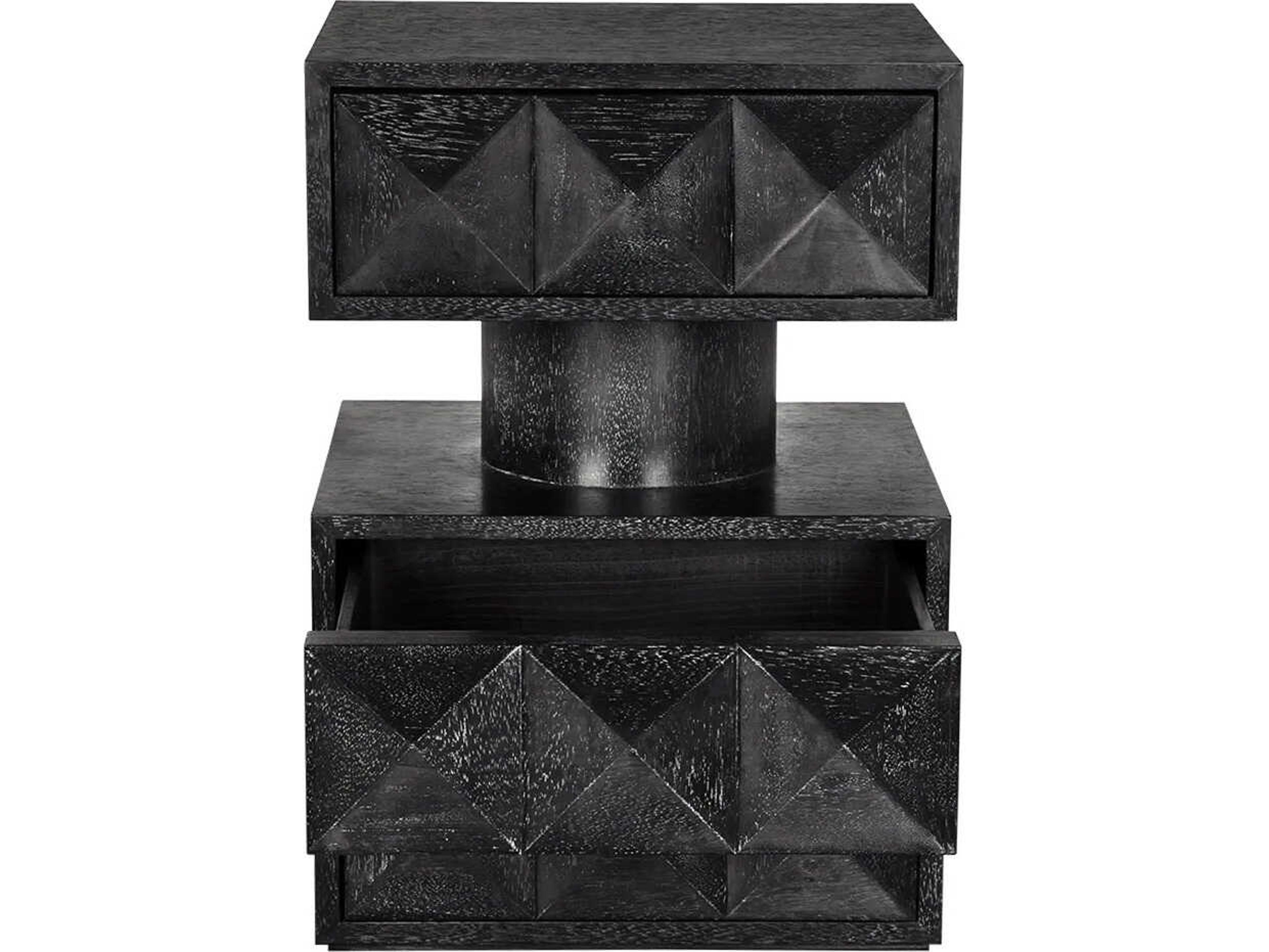 Noir Kingston Rectangular Wood Black Walnut End Table