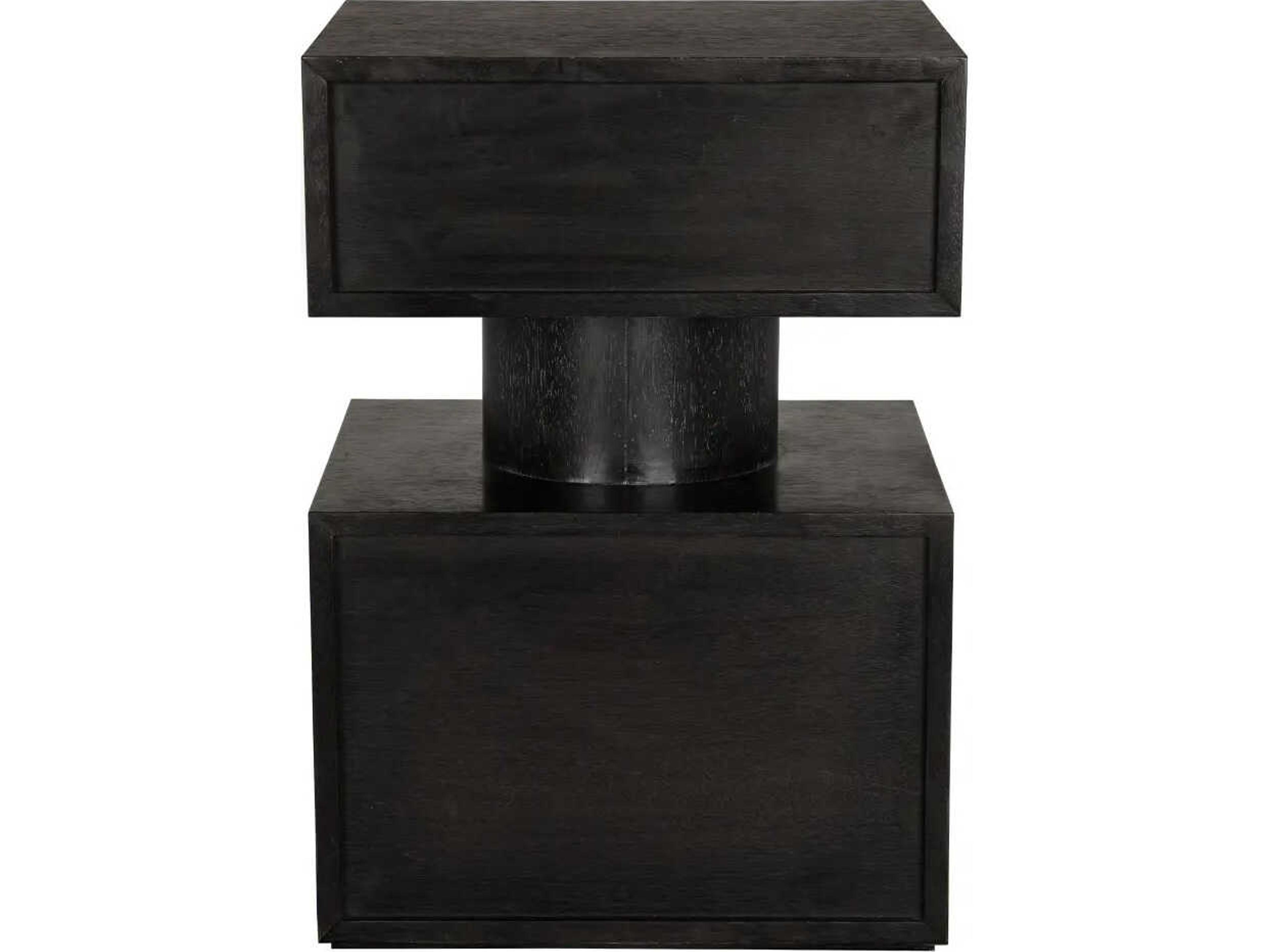 Noir Kingston Rectangular Wood Black Walnut End Table