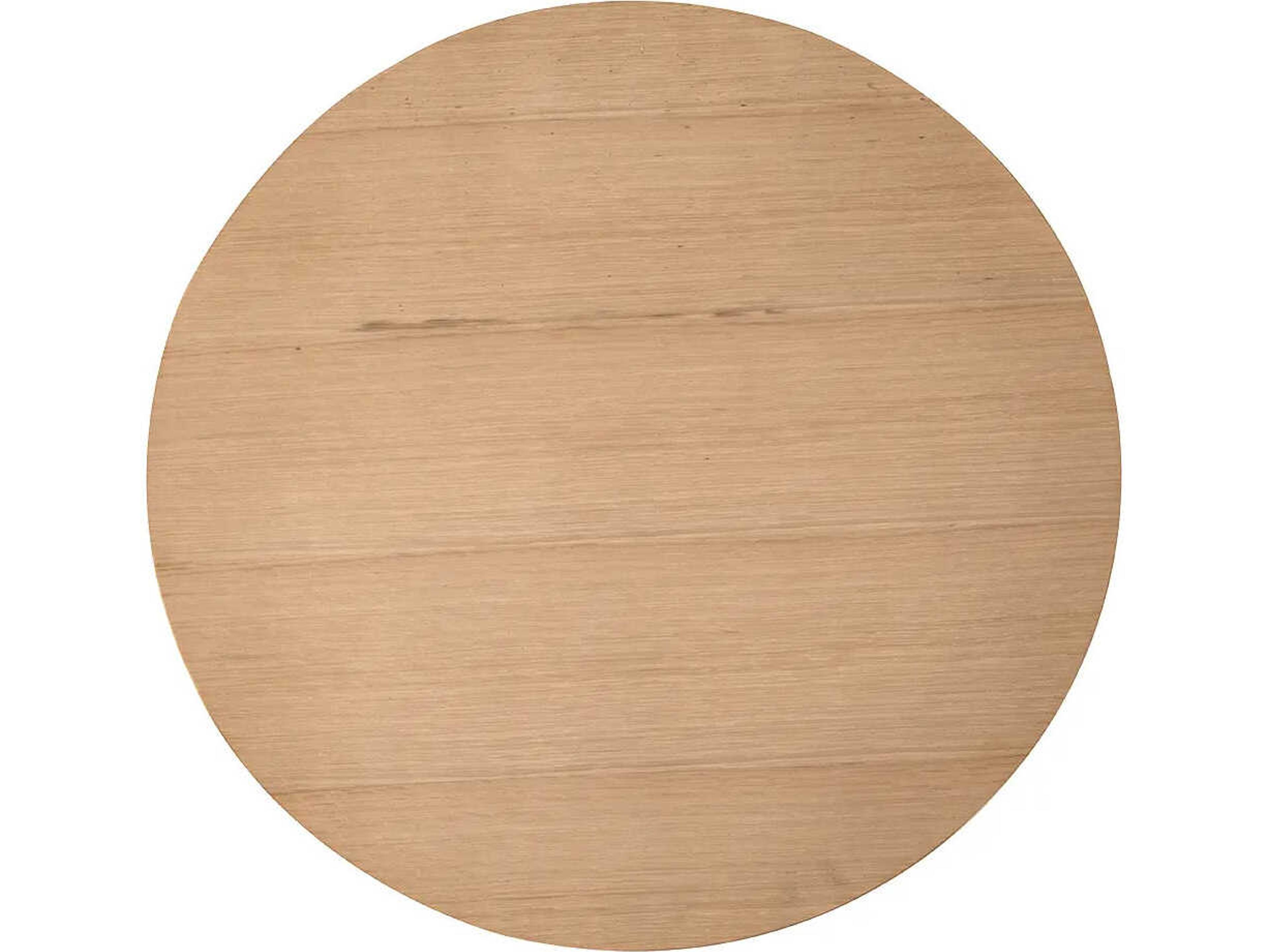 Noir Kensington Round Wood Natural And Matte Black End Table