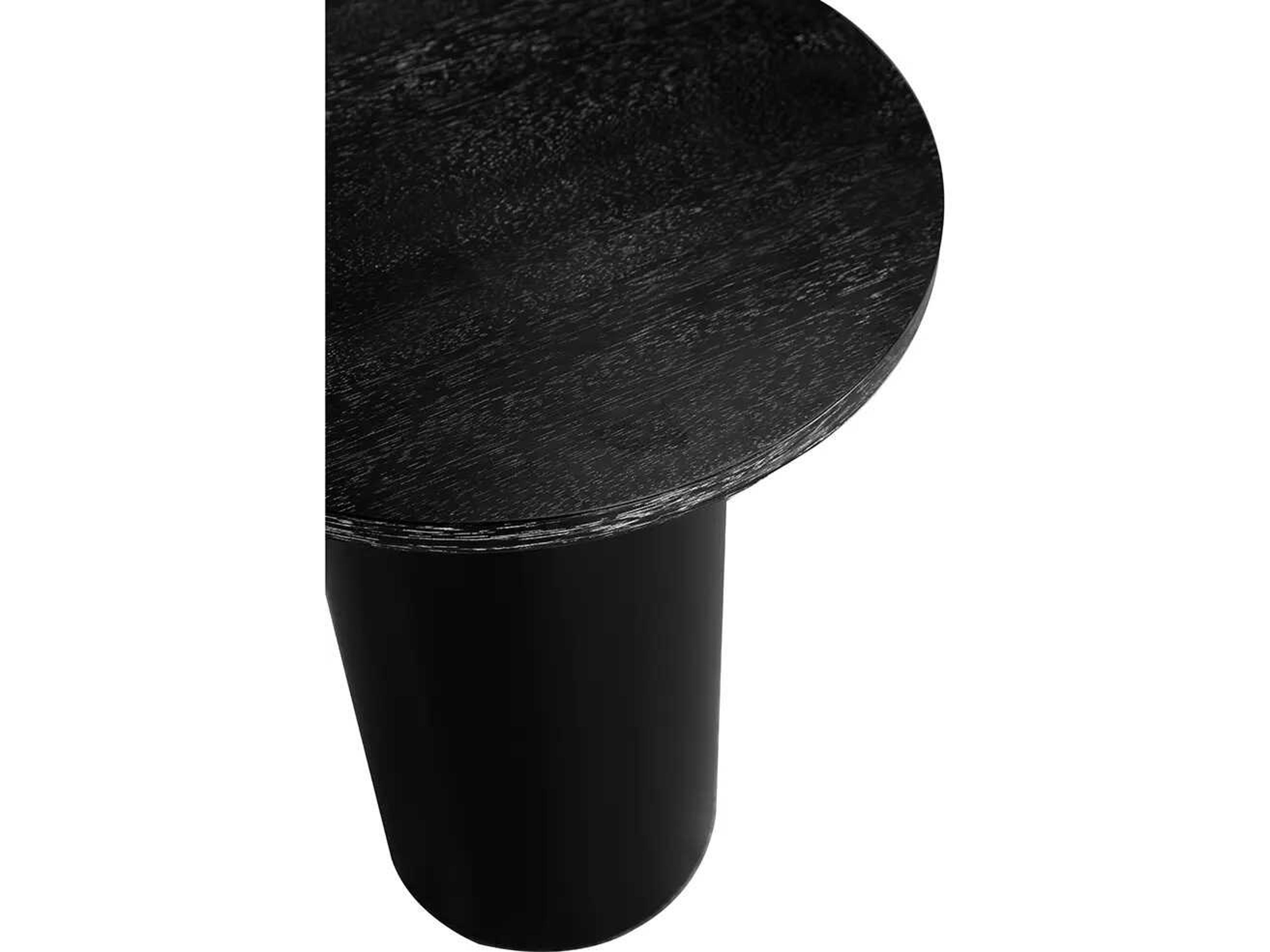 Noir Sydney Round Wood Black Walnut And Matte End Table