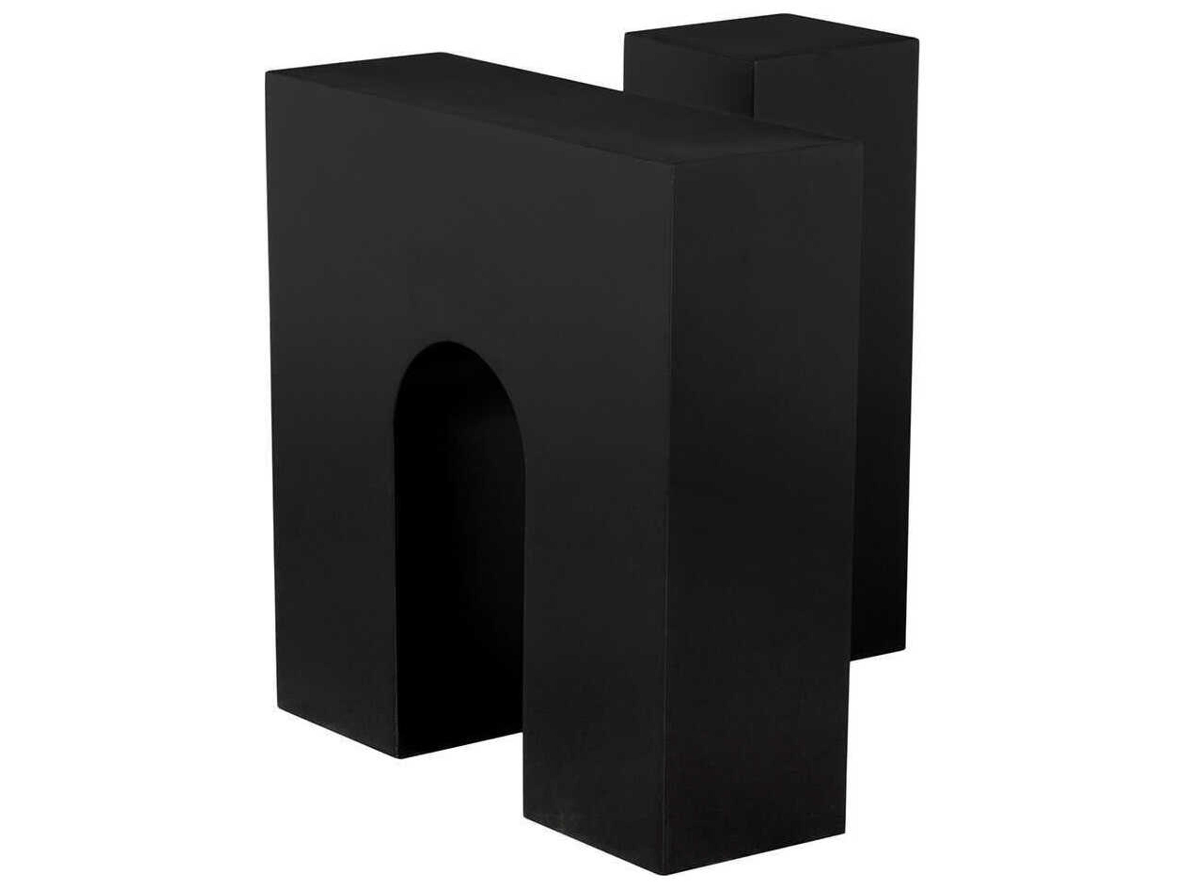 Noir Leopold Metal Matte Black End Table