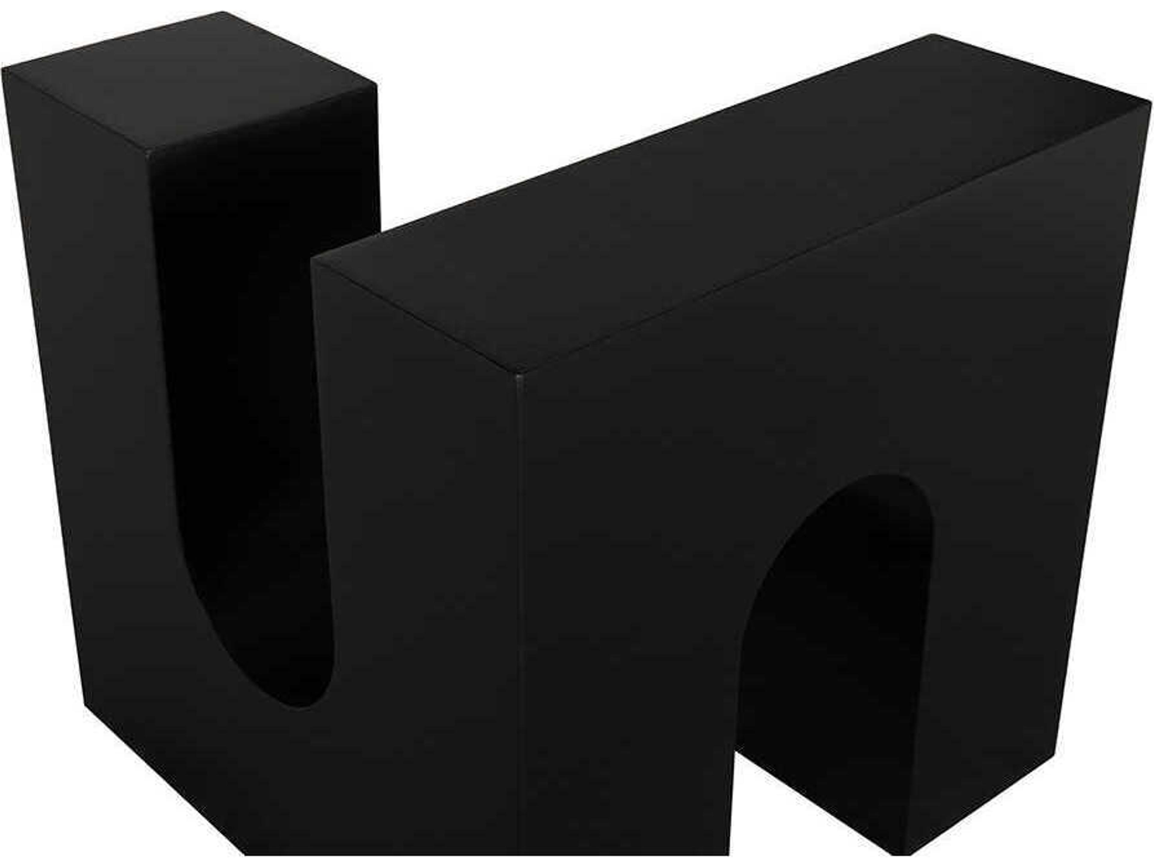 Noir Leopold Metal Matte Black End Table