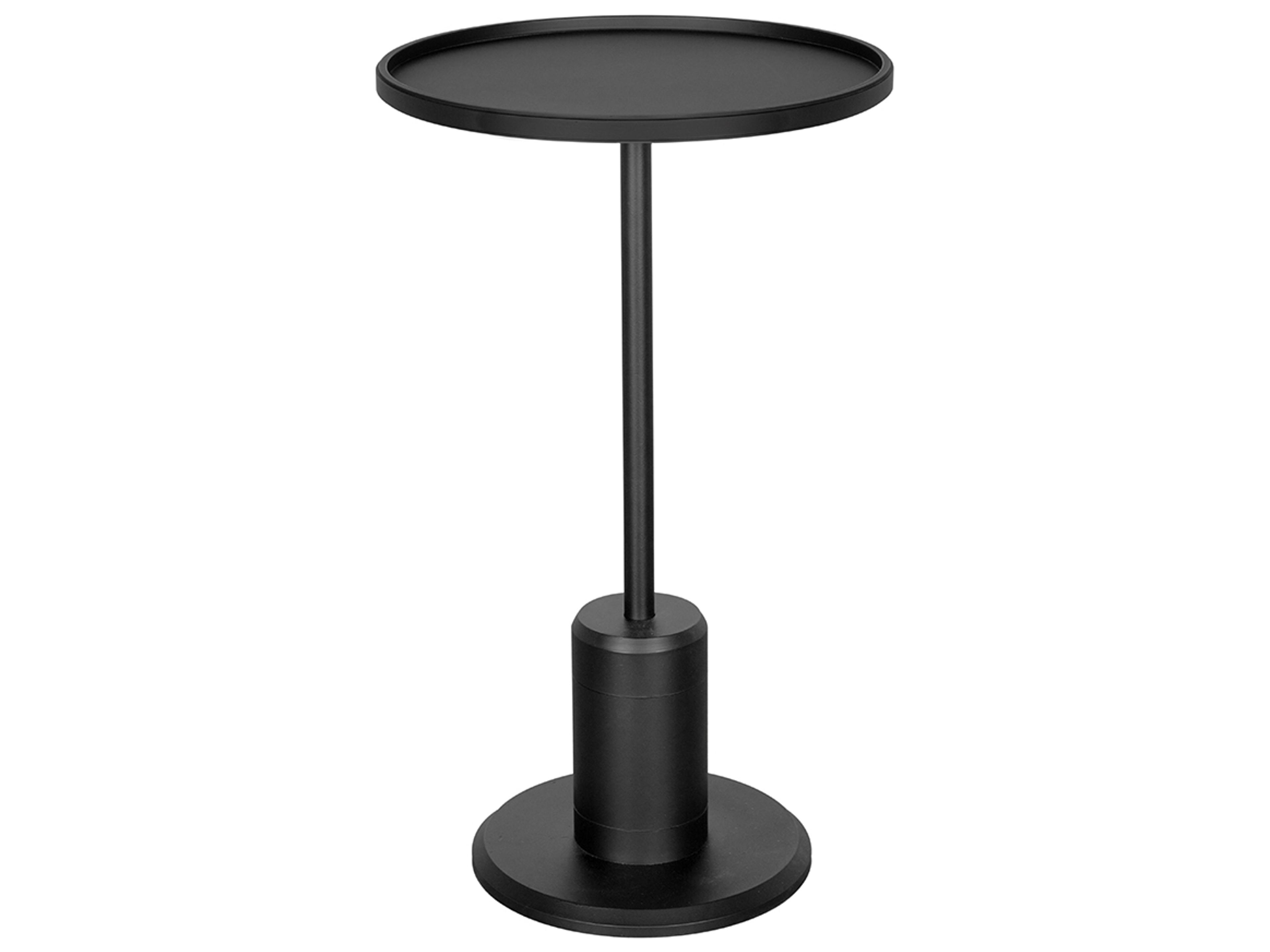 Kurtz Round Metal Matte Black End Table